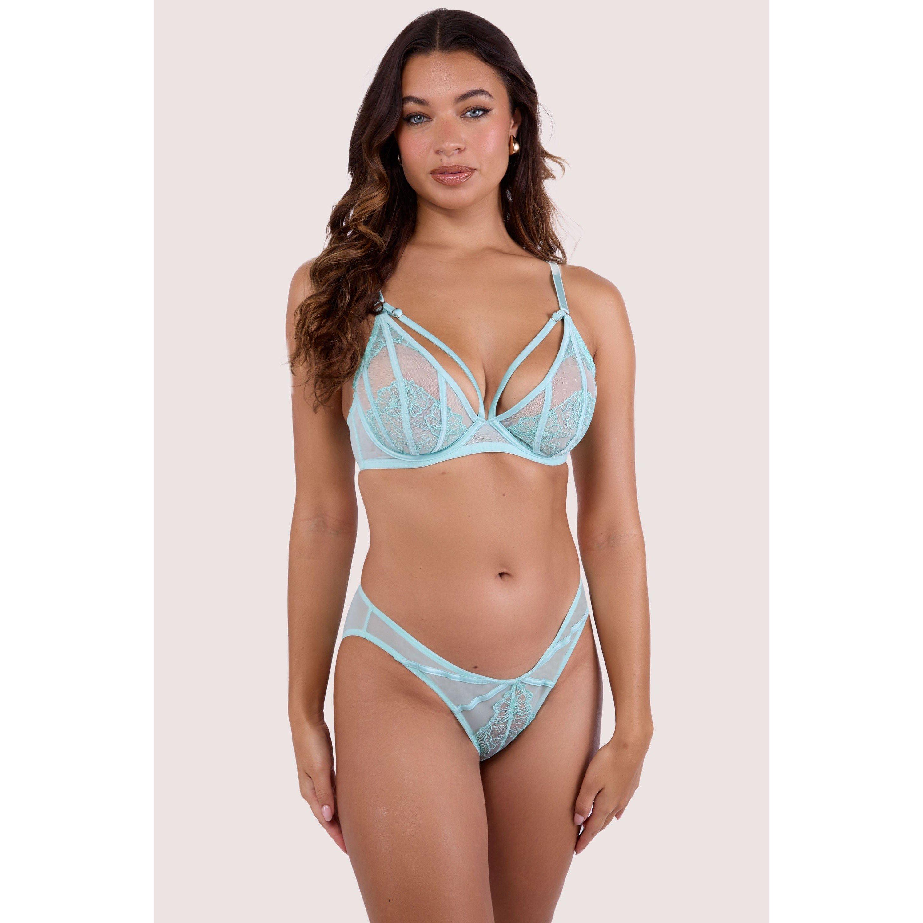 Aqua - Playful Promises - Valerie Aqua Embroidery & Mesh Brief - 4