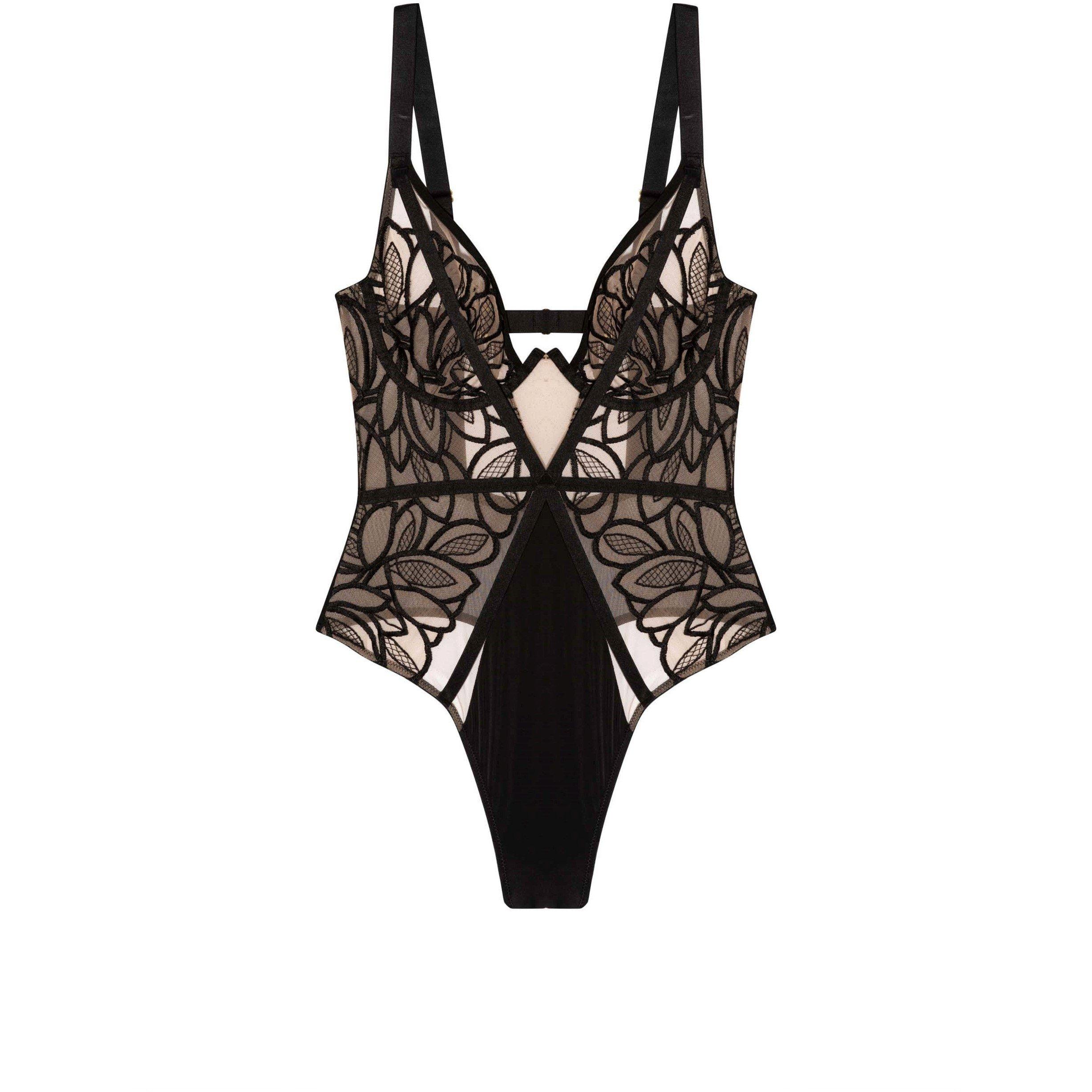 Black - Wolf and Whistle - Lilith Black Graphic Embroidery Body - 5