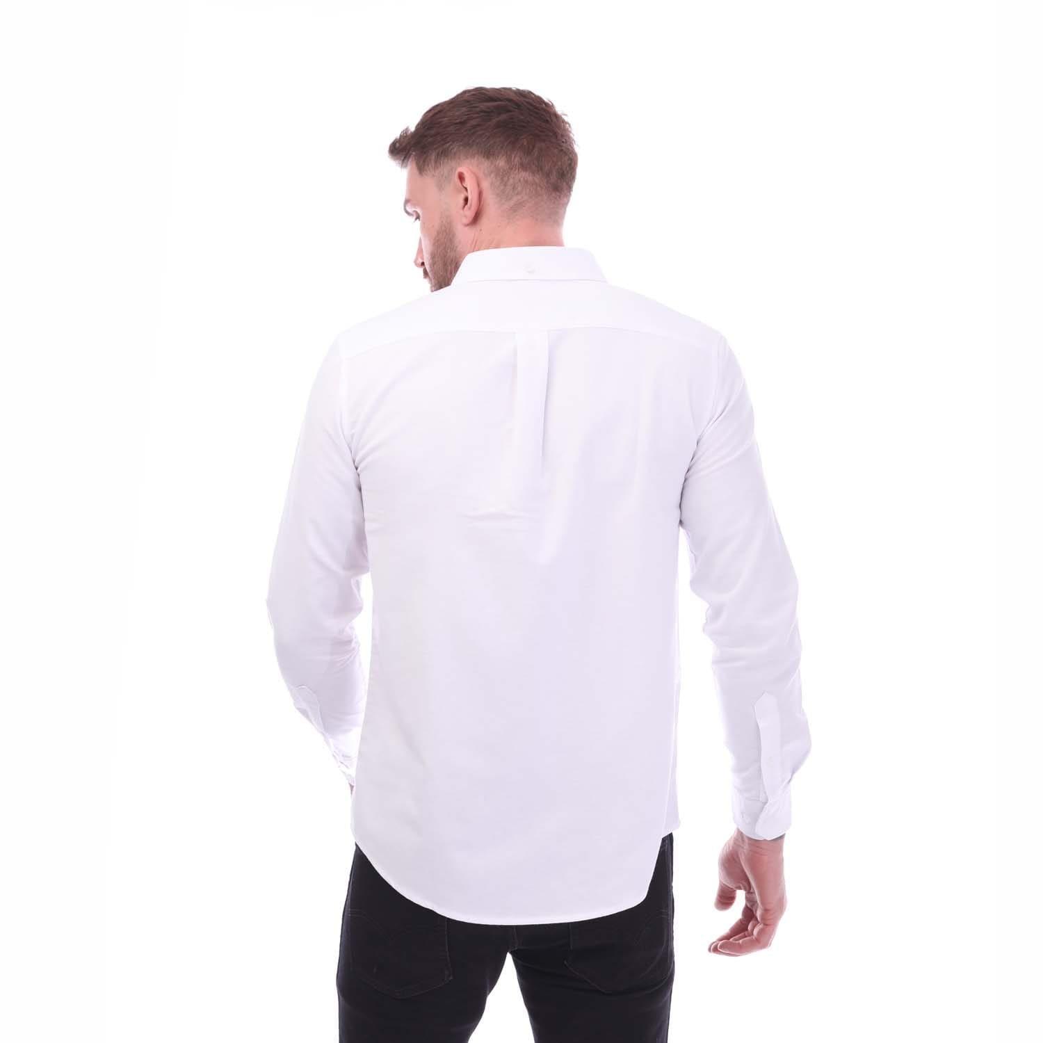 White - Farah - Drayton Long Sleeve Polo Shirt - 3