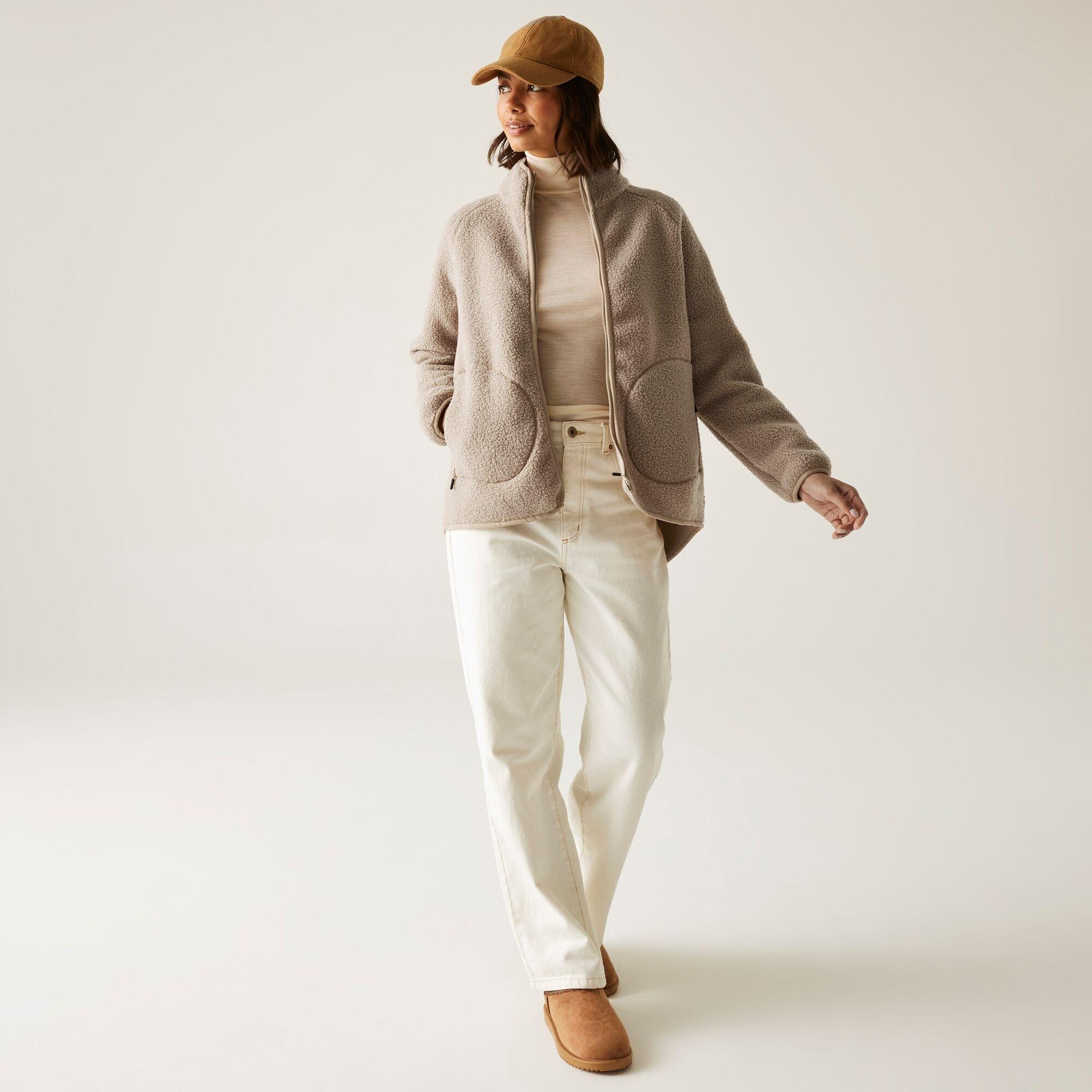 Taupe Beige - Regatta - Womens Frankie Borg Full Zip Fleece - 3