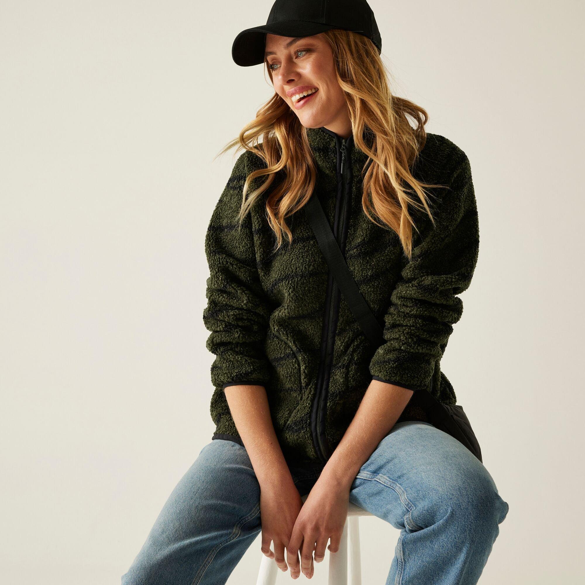 Khaki Black Abs - Regatta - Womens Frankie Borg Full Zip Fleece - 4