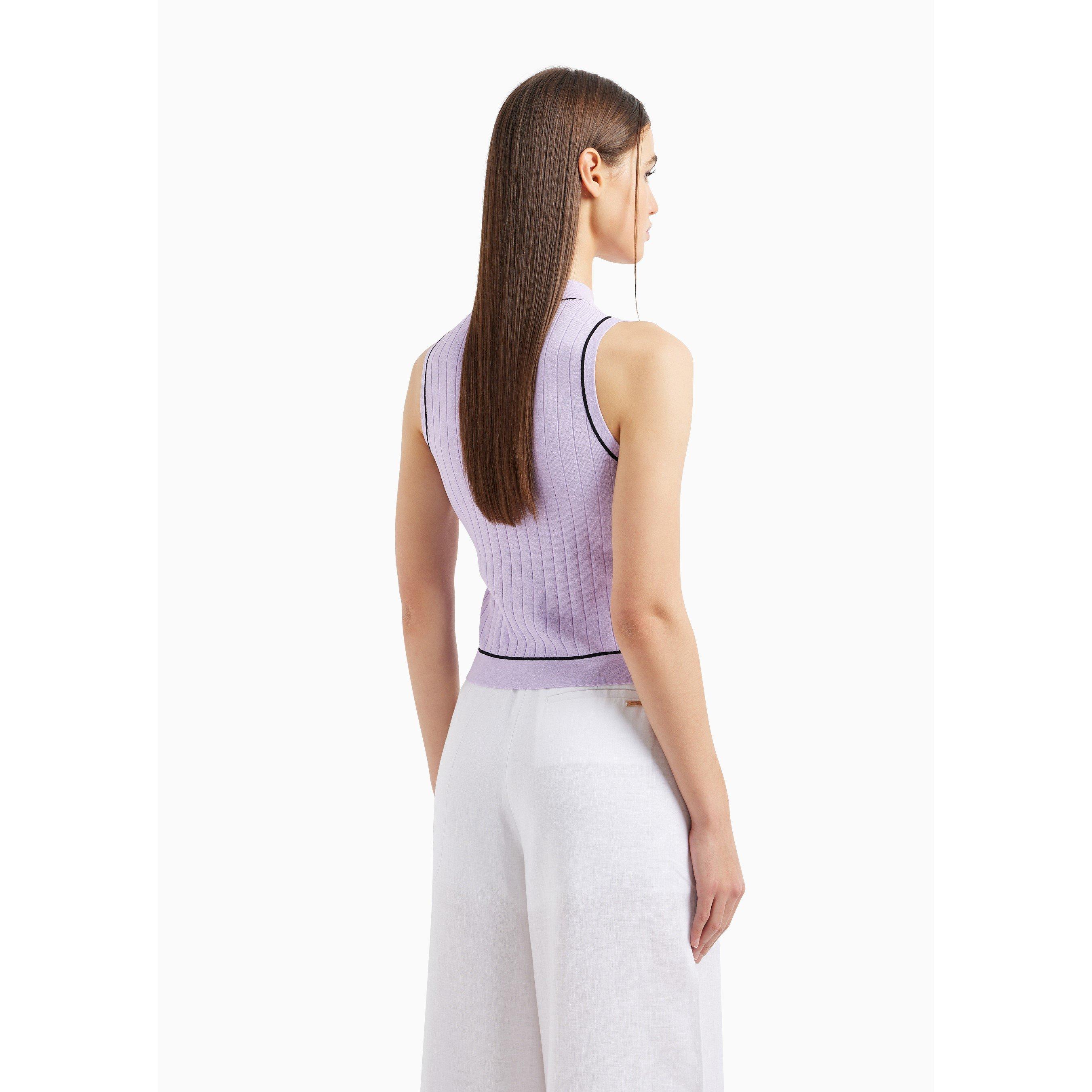 Lilac 1354 - Armani Exchange - Women's Knitted Sweater Vest - 2