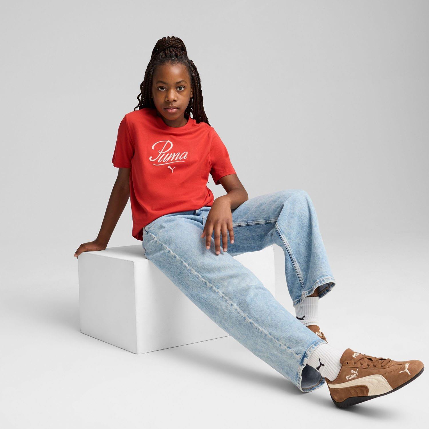 Red - Puma - Essential Script T-Shirt - 5