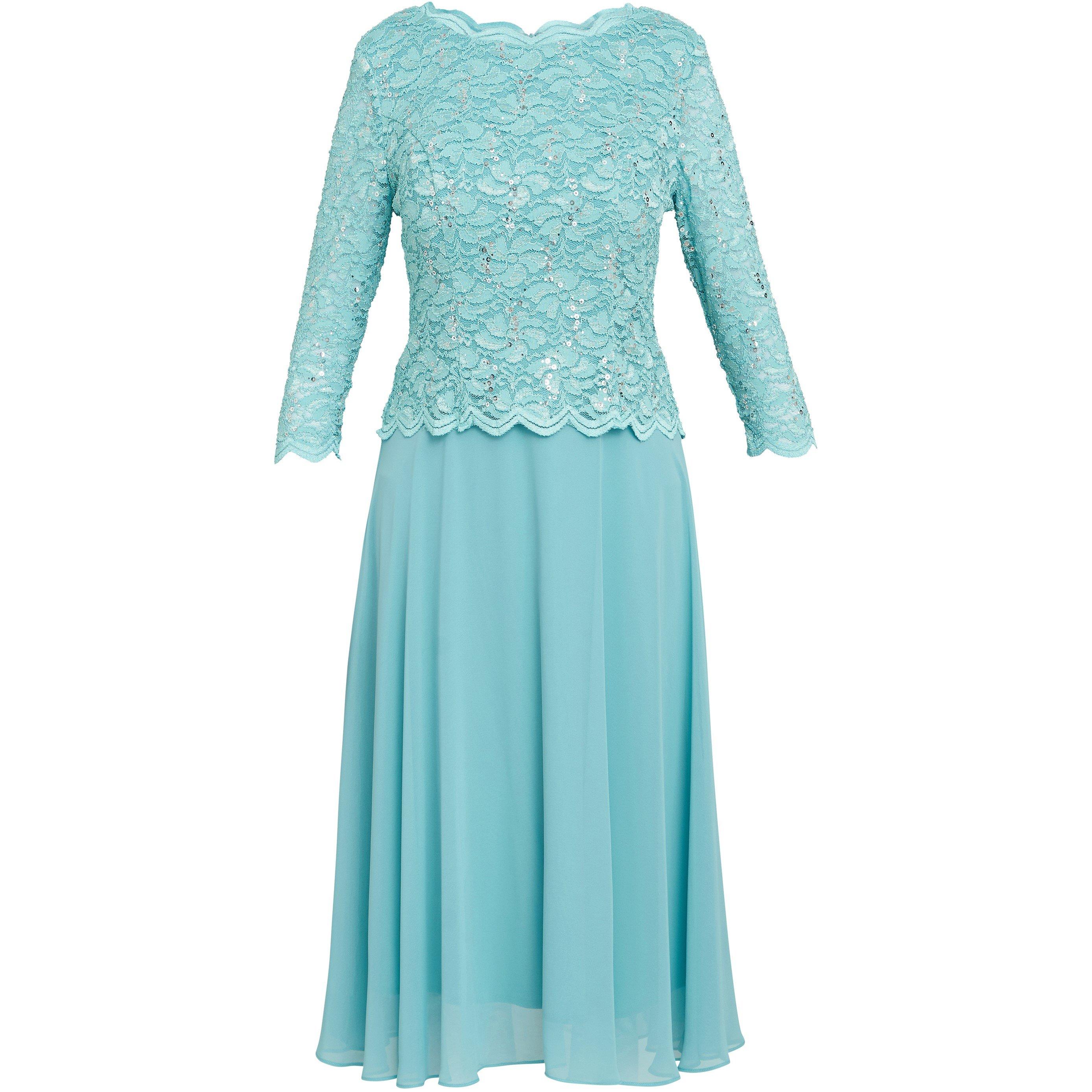Sea Mist - Gina Bacconi - Rona Midi Dress with Chiffon Skirt - 4