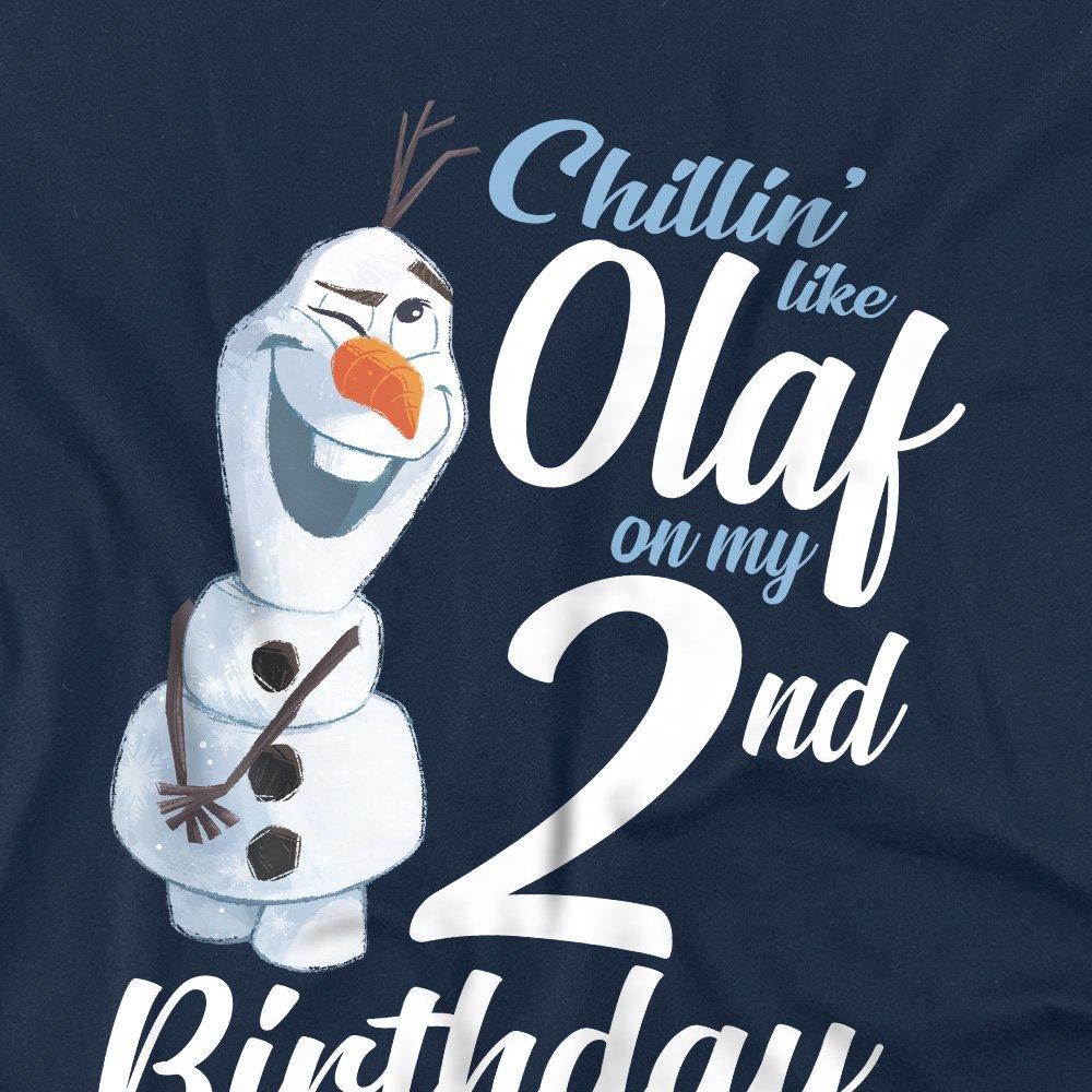 Navy - Frozen - Frozen Chillin Like Olaf 2Nd Birthday Kids T-Shirt - 2