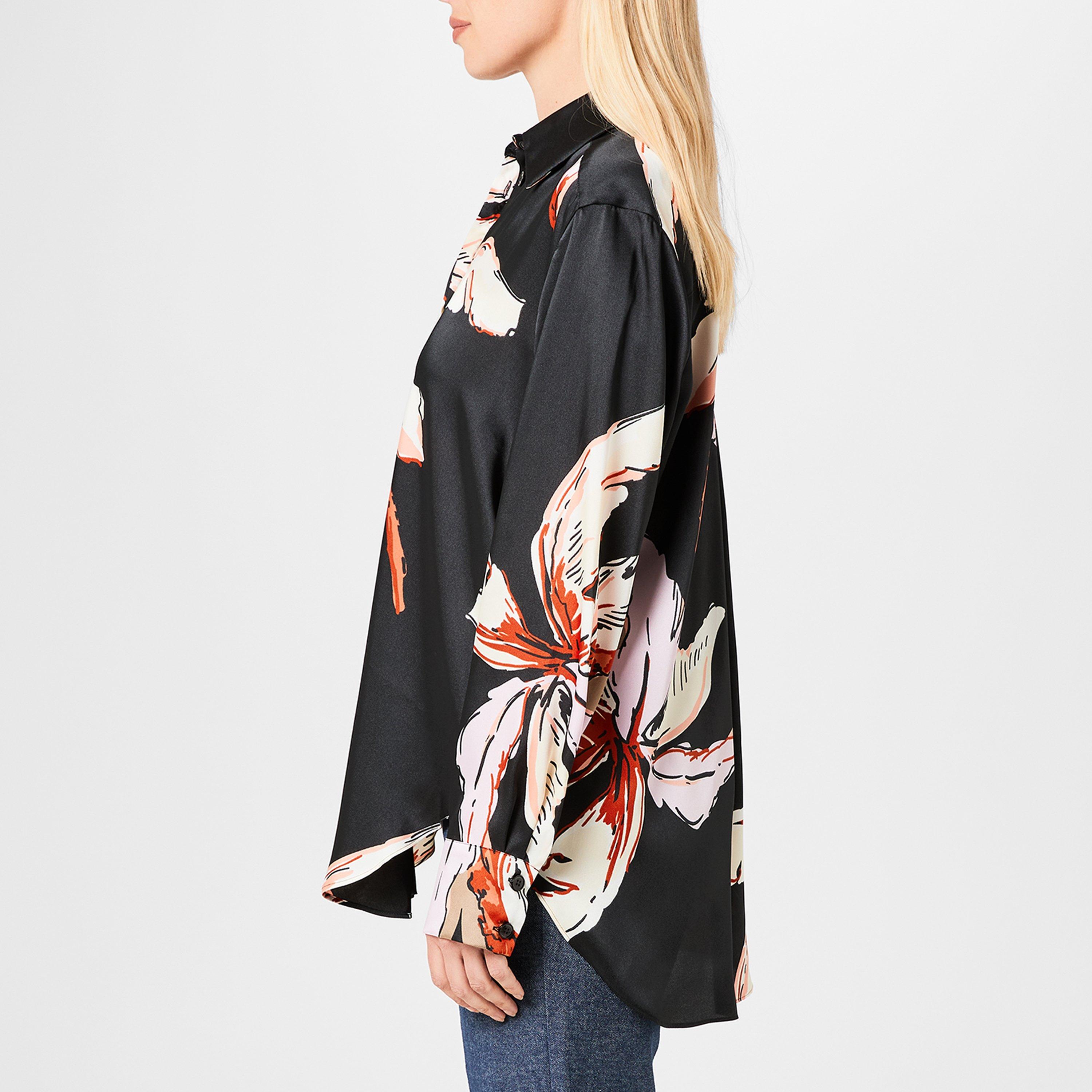 Black 001 - Marella - Women's Lugano Floral Long-Sleeve Patterned Shirt - 2