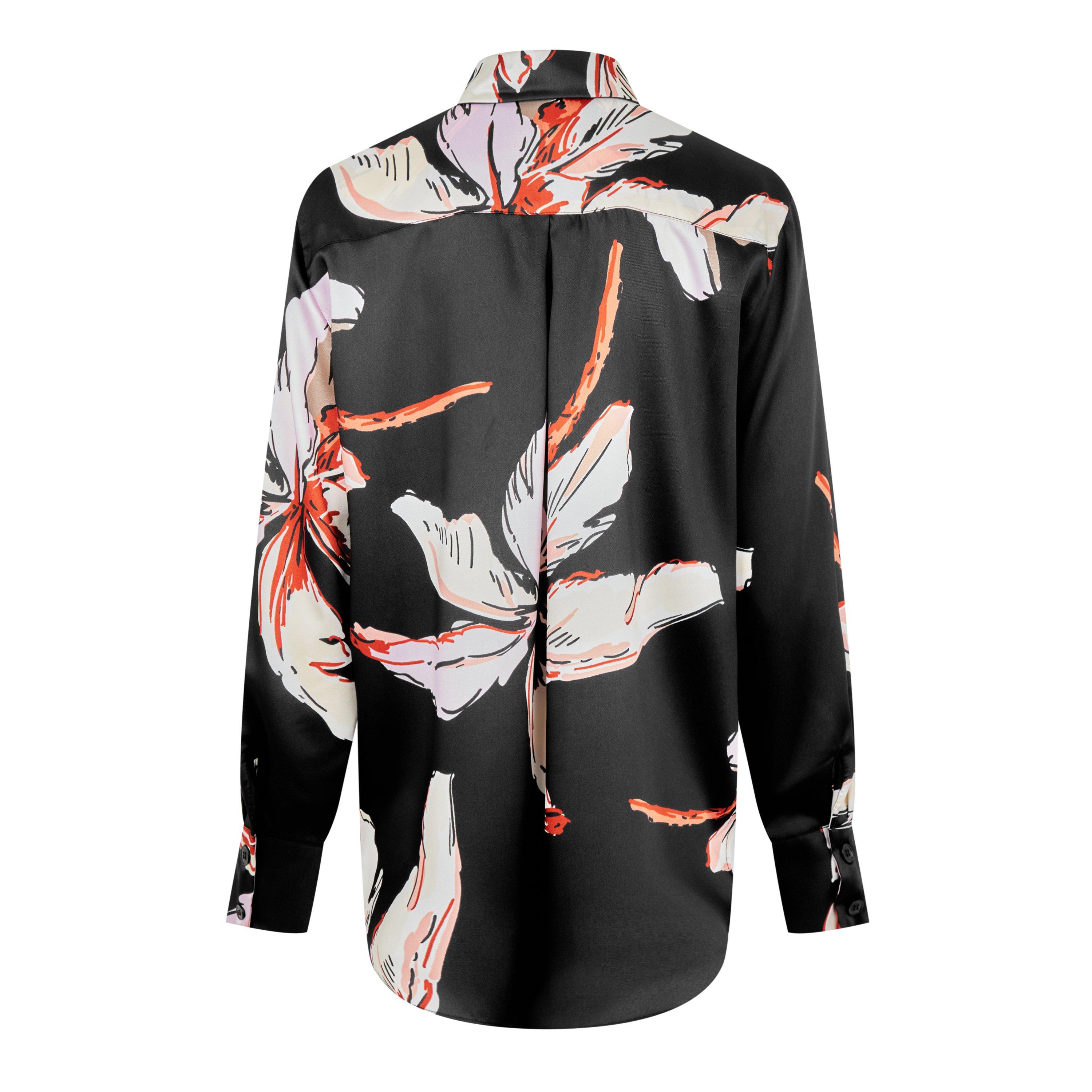Black 001 - Marella - Women's Lugano Floral Long-Sleeve Patterned Shirt - 7