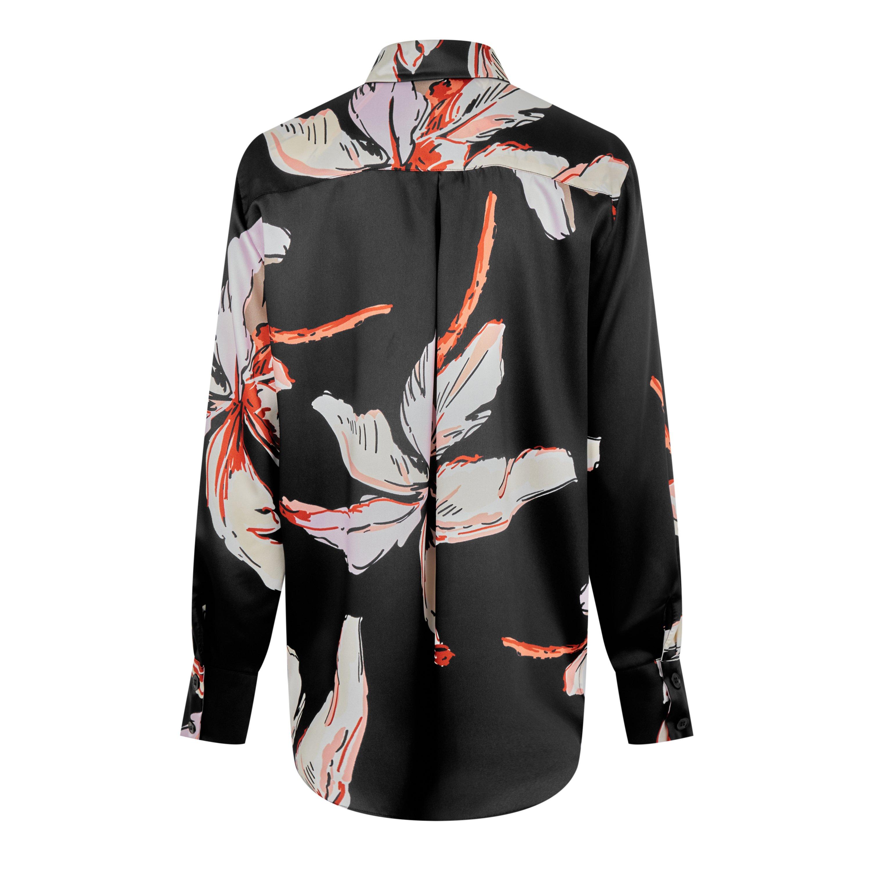 Black 001 - Marella - Women's Lugano Floral Long-Sleeve Patterned Shirt - 5