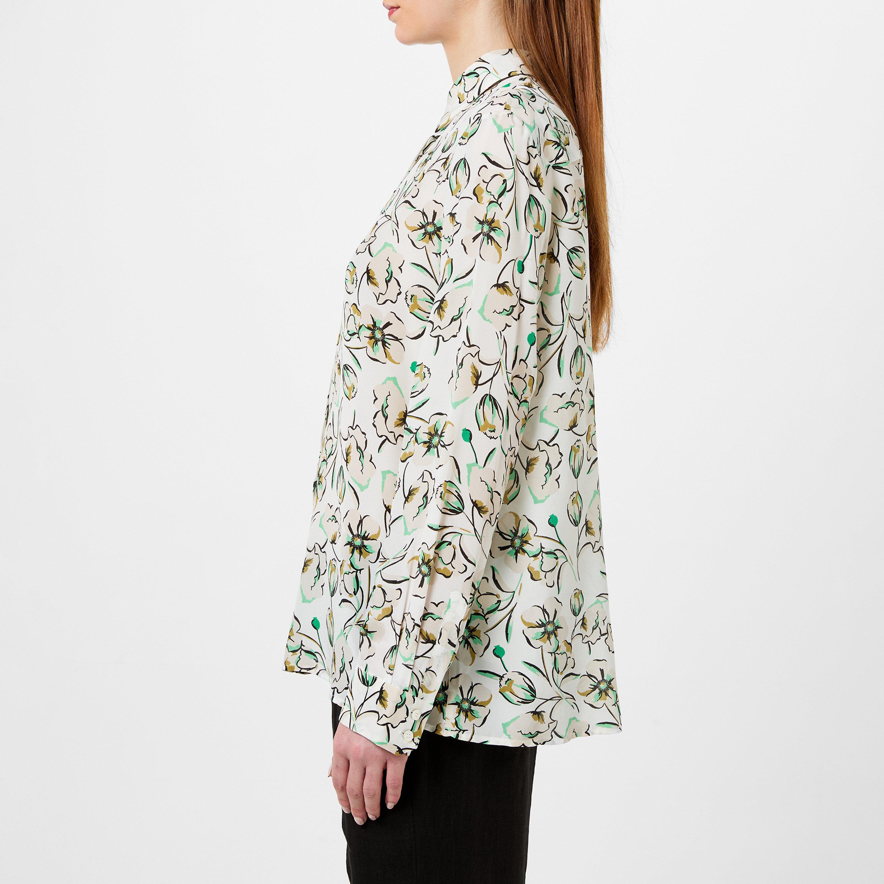 Green 008 - Marella - Women's Goccia Floral Long-Sleeve Patterned Shirt - 2