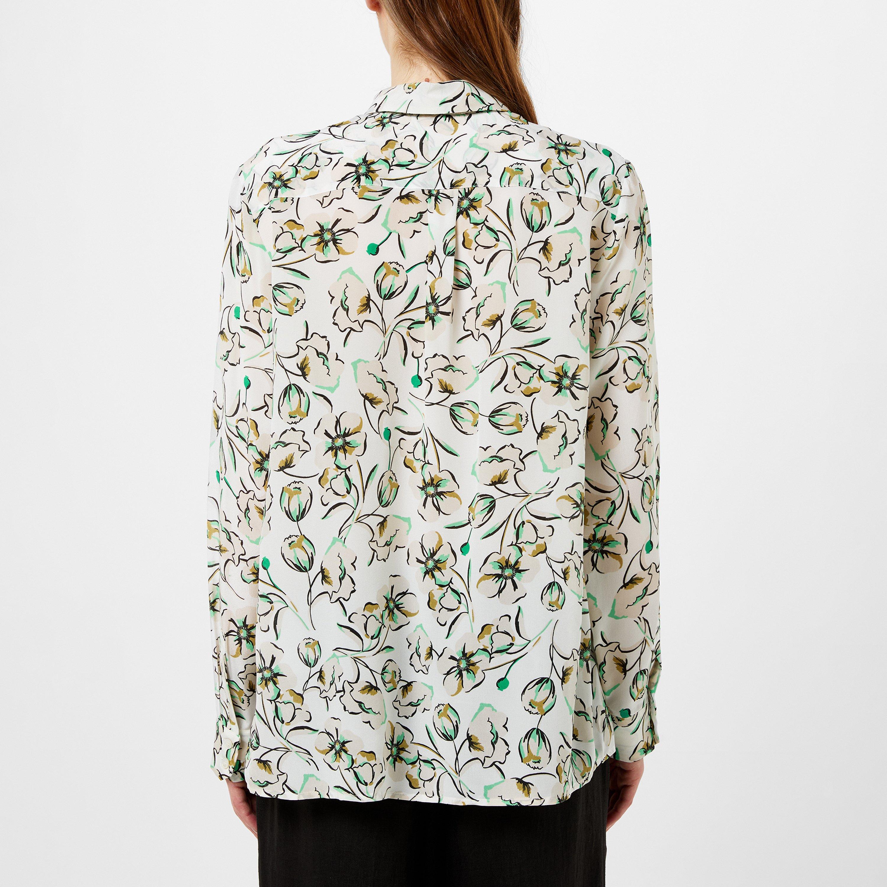 Green 008 - Marella - Women's Goccia Floral Long-Sleeve Patterned Shirt - 3