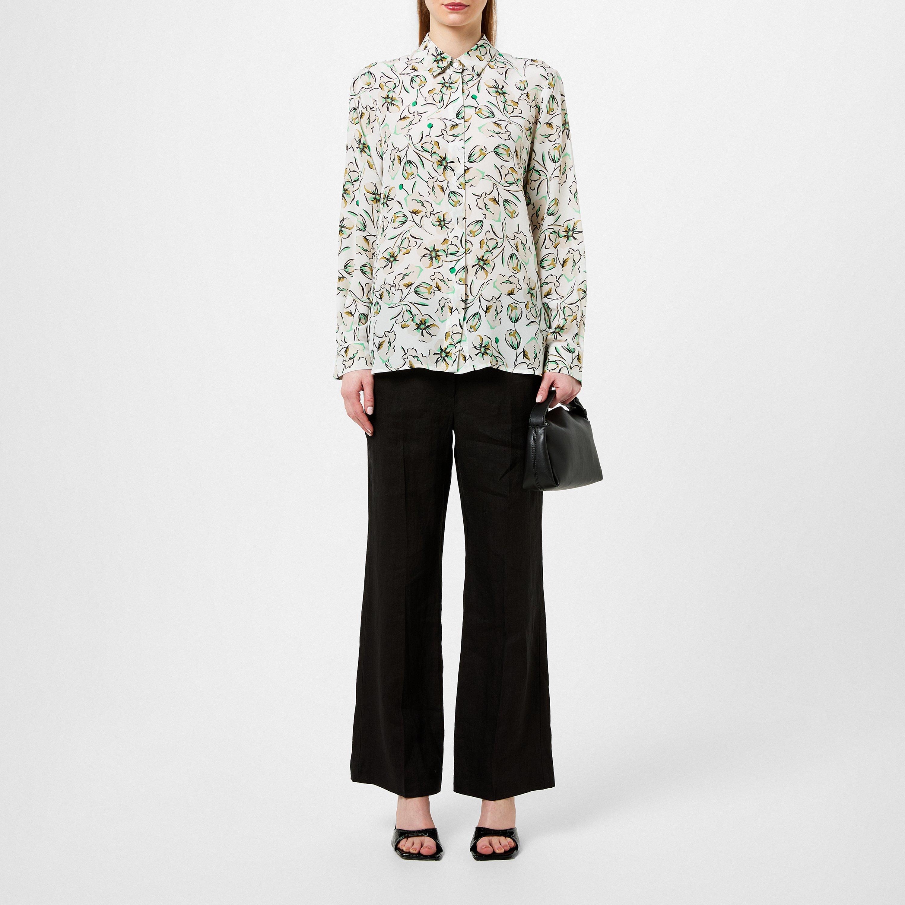 Green 008 - Marella - Women's Goccia Floral Long-Sleeve Patterned Shirt - 4