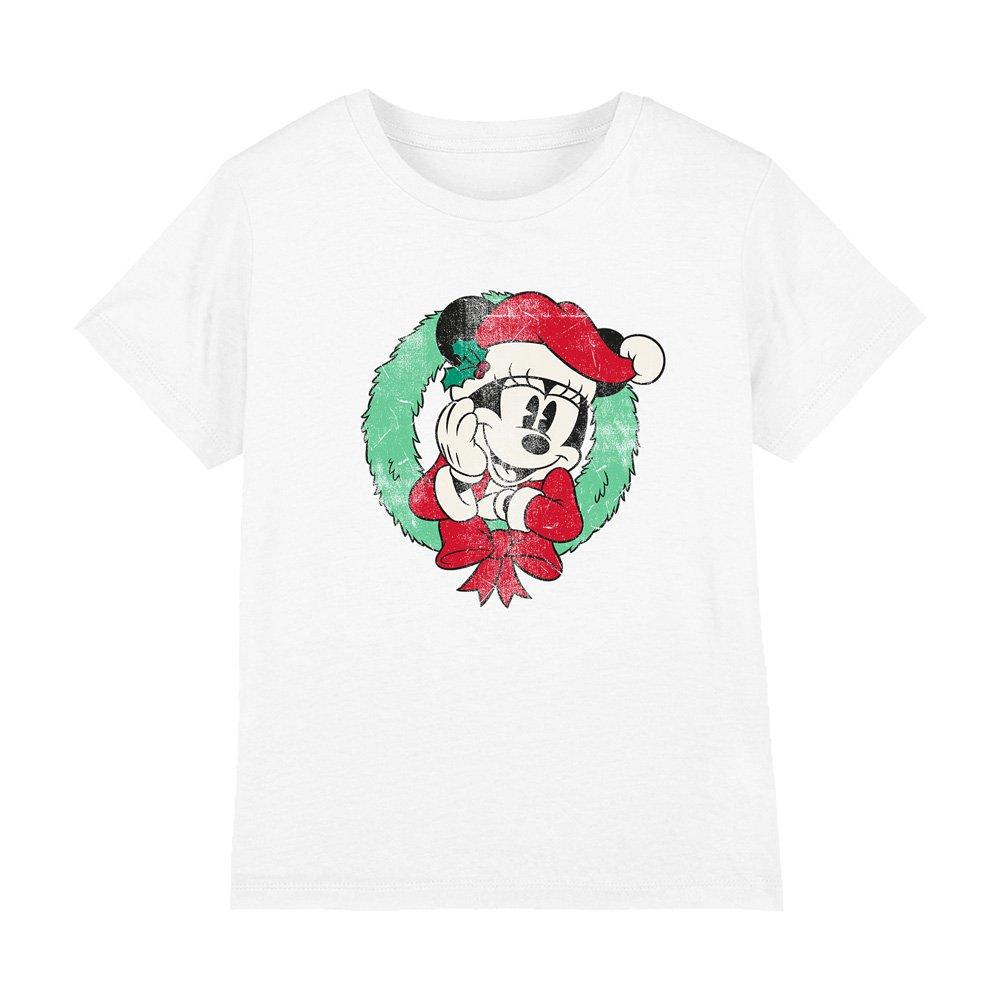 White - Minnie Mouse - Minnie Mouse Christmas Wreath T-Shirt White - 1
