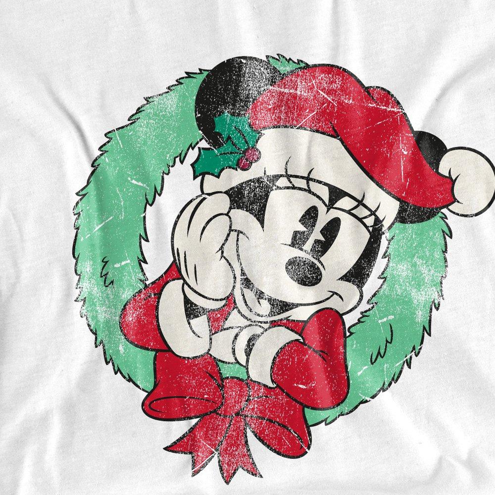 White - Minnie Mouse - Minnie Mouse Christmas Wreath T-Shirt White - 2