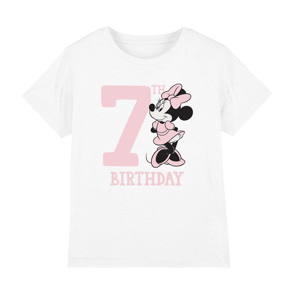 White - Minnie Mouse - Minnie Mouse 7Th Birthday Shirt T-Shirt White - 1