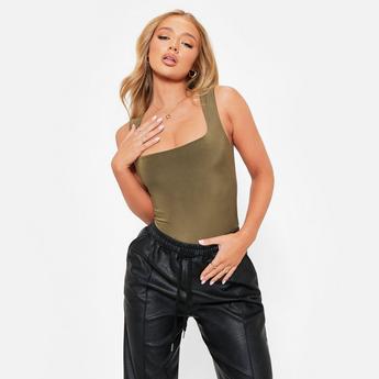I Saw It First ISAWITFIRST Square Neck Sleeveless Double Layered Bodysuit