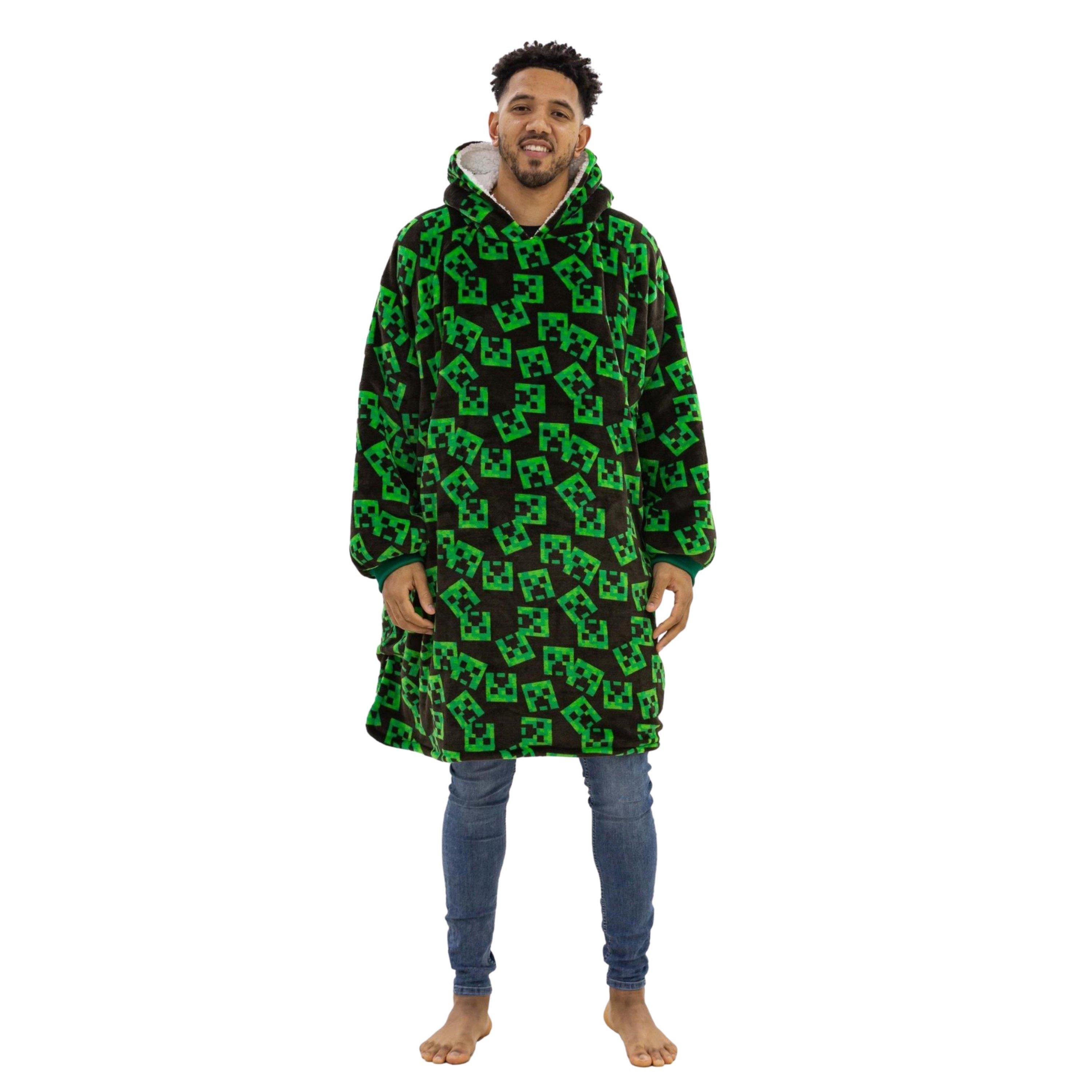 Minecraft Kids' Face Fleece Hooded Fluffy Dressing Gown