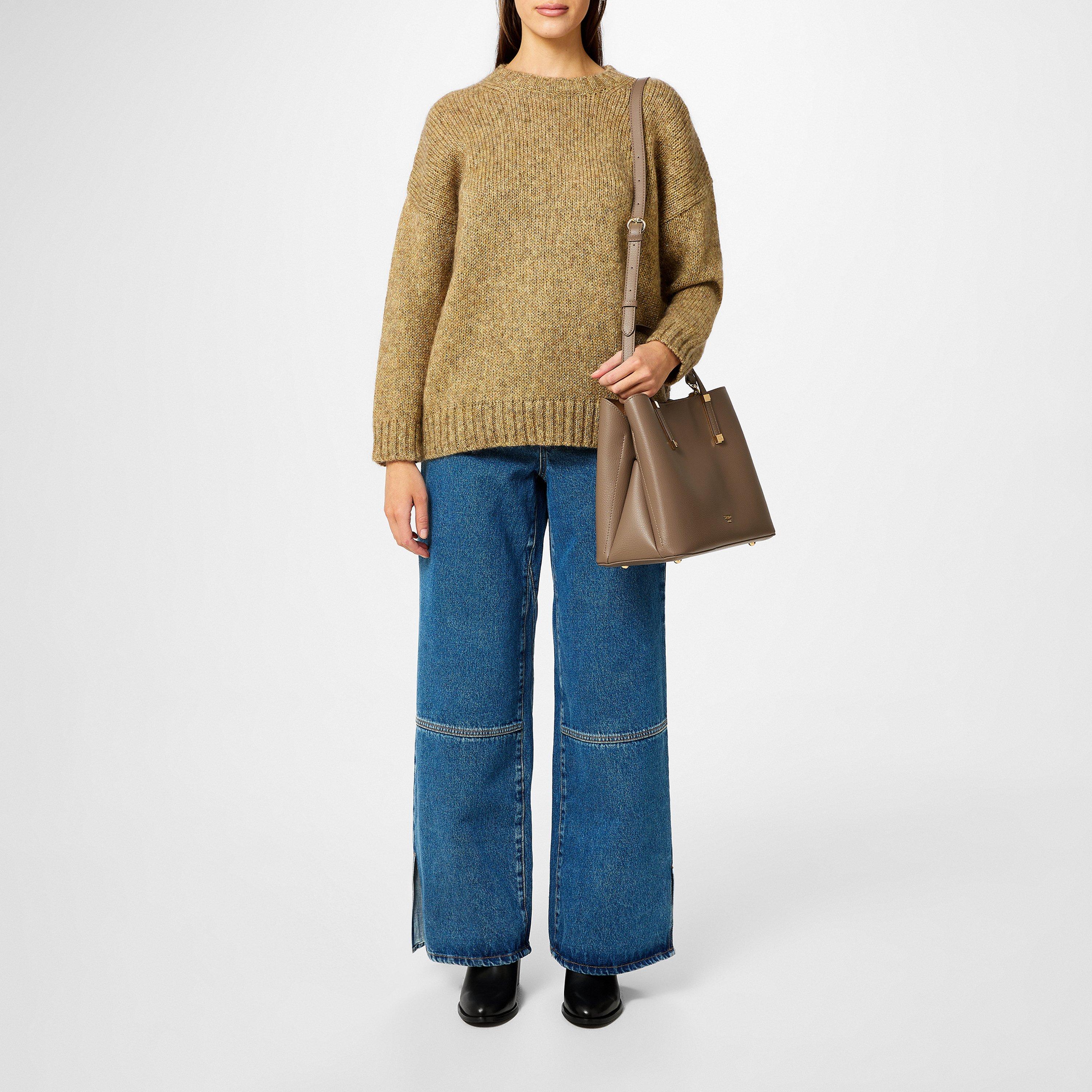Gold 001 - Weekend Max Mara - Women's Antony Fine Knit Relaxed Fit Crew Neck Jumper - 2