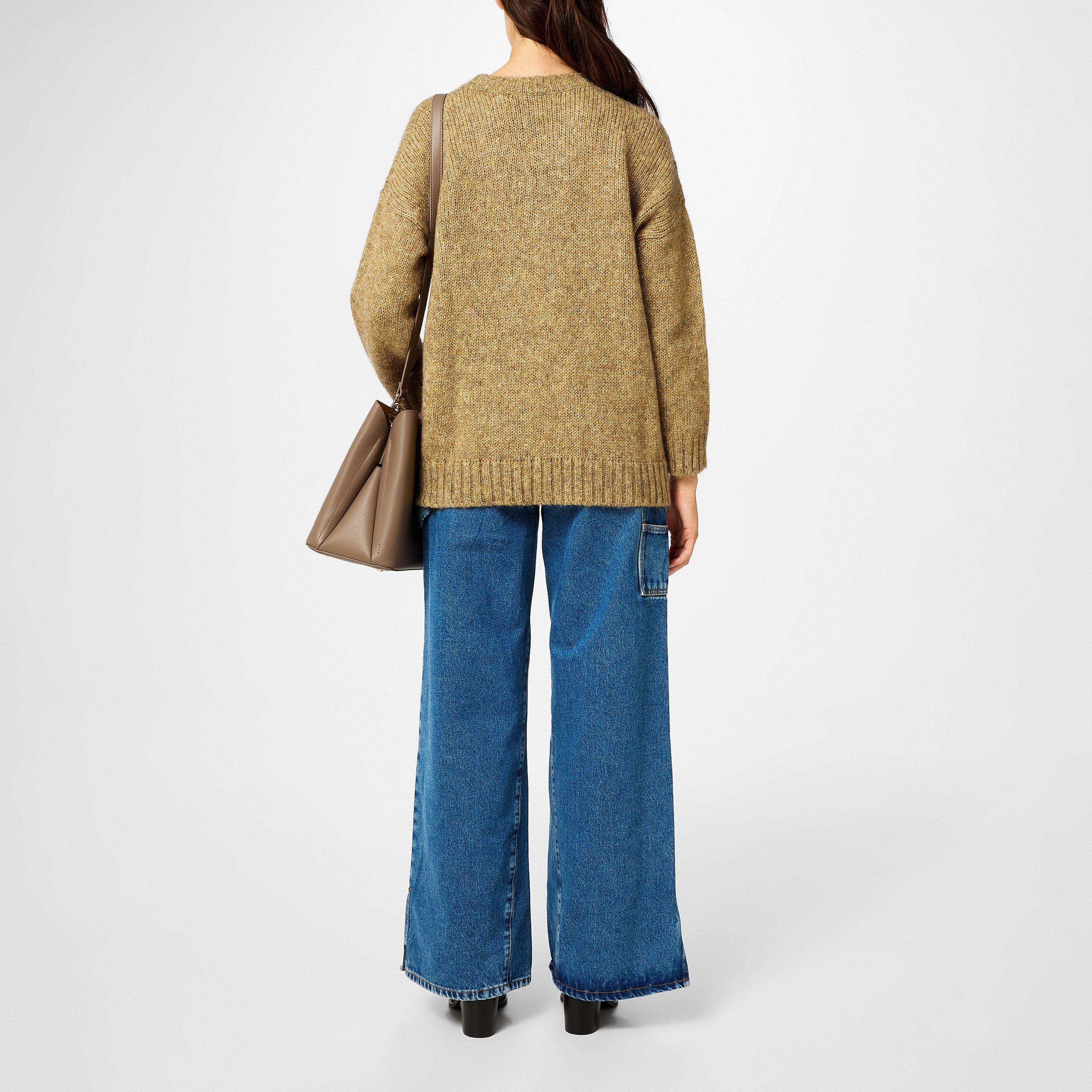 Gold 001 - Weekend Max Mara - Women's Antony Fine Knit Relaxed Fit Crew Neck Jumper - 4