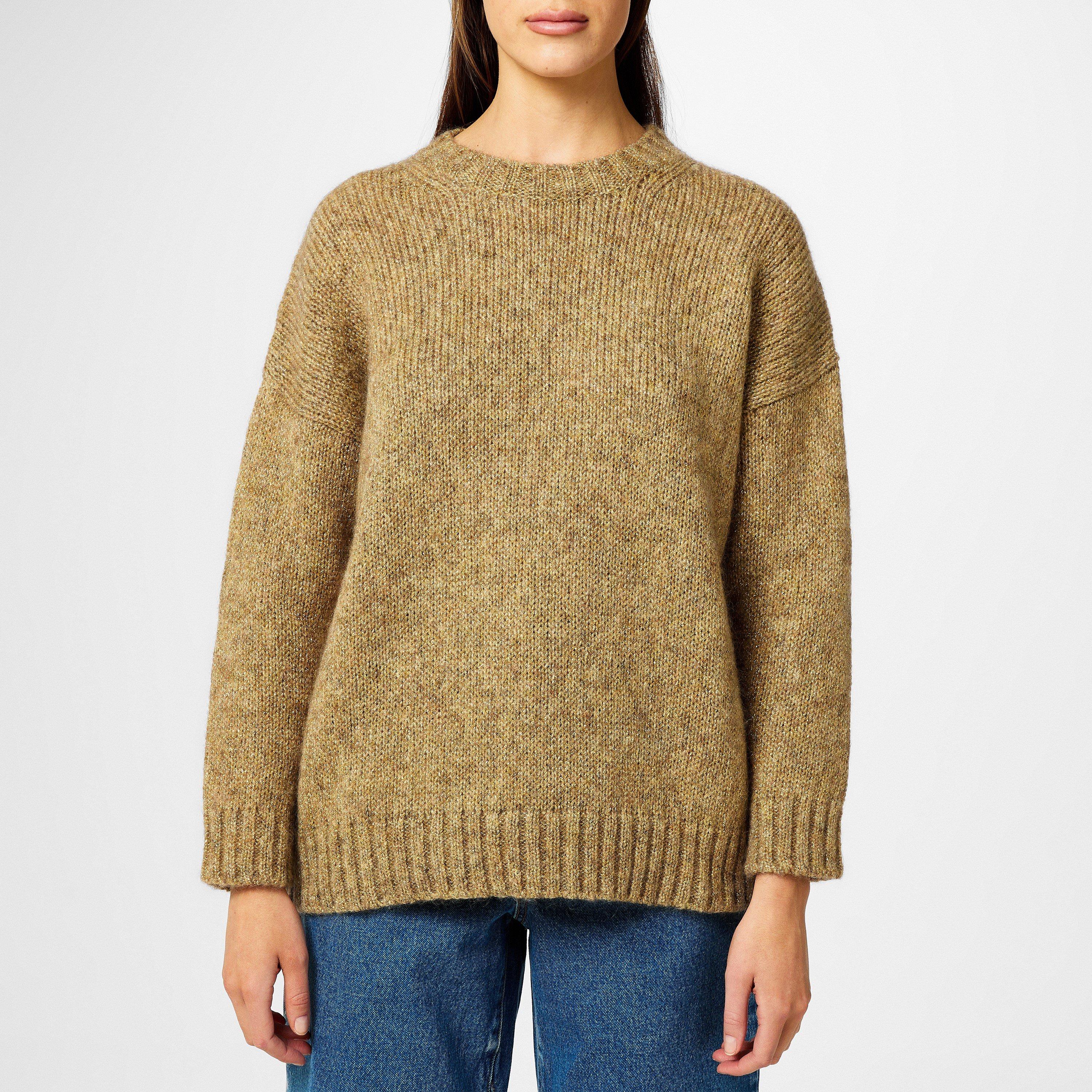 Gold 001 - Weekend Max Mara - Women's Antony Fine Knit Relaxed Fit Crew Neck Jumper - 5