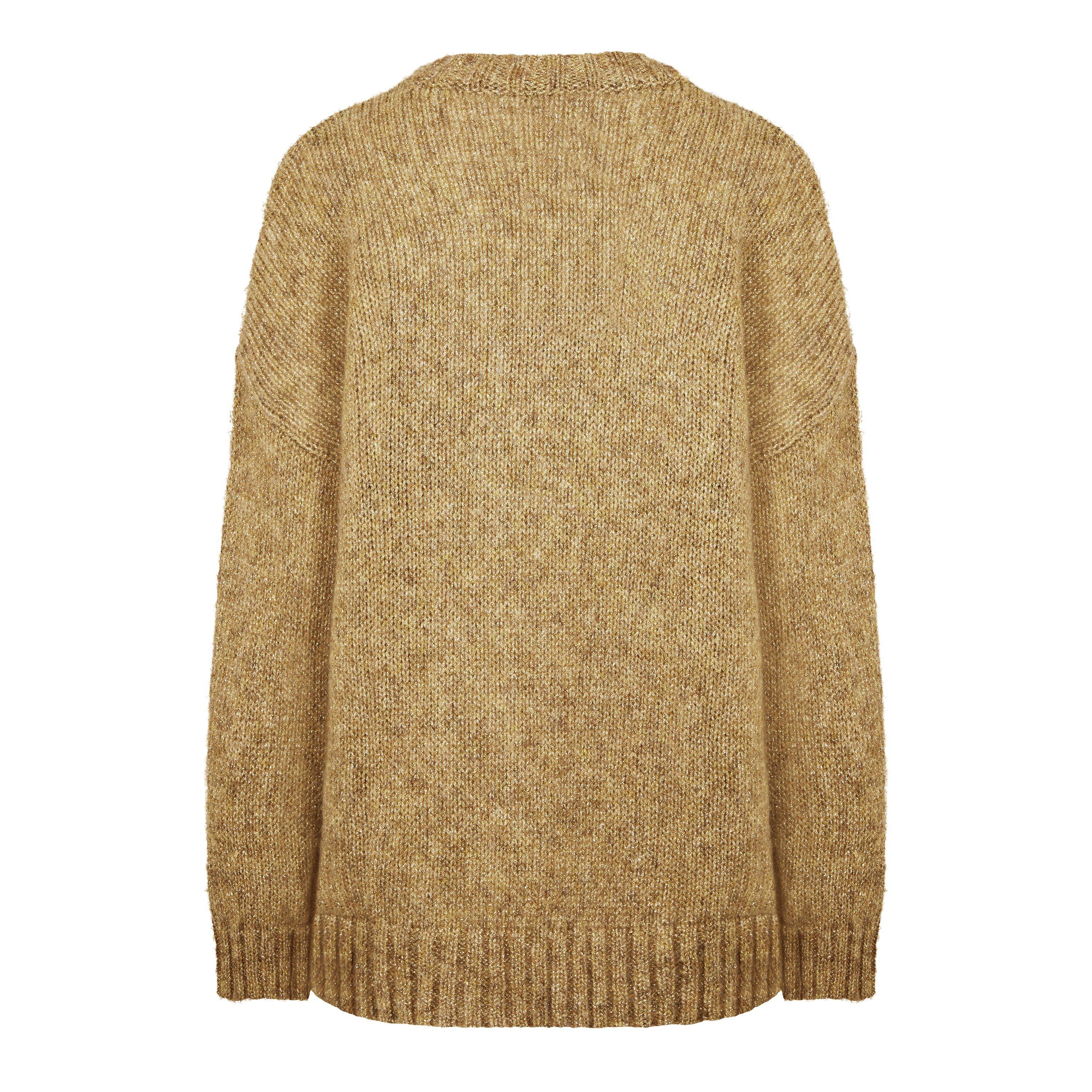 Gold 001 - Weekend Max Mara - Women's Antony Fine Knit Relaxed Fit Crew Neck Jumper - 6