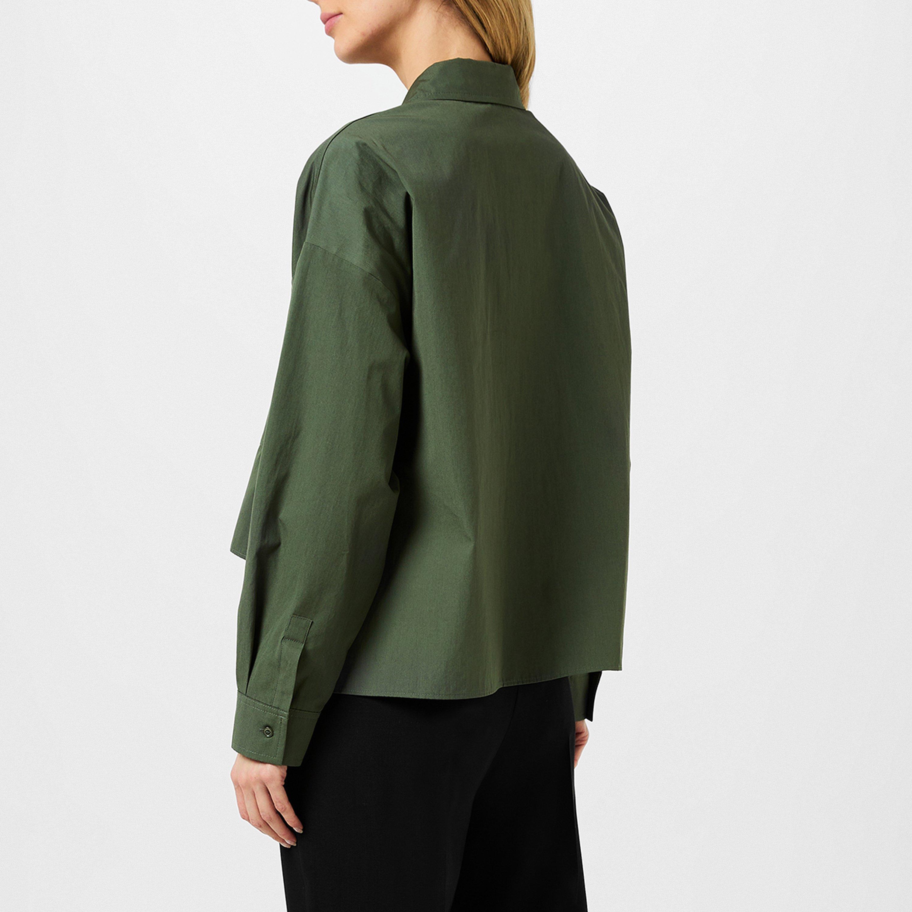 Kaki 011 - Weekend Max Mara - Women's Carter Long-Sleeve Plain Shirt - 2