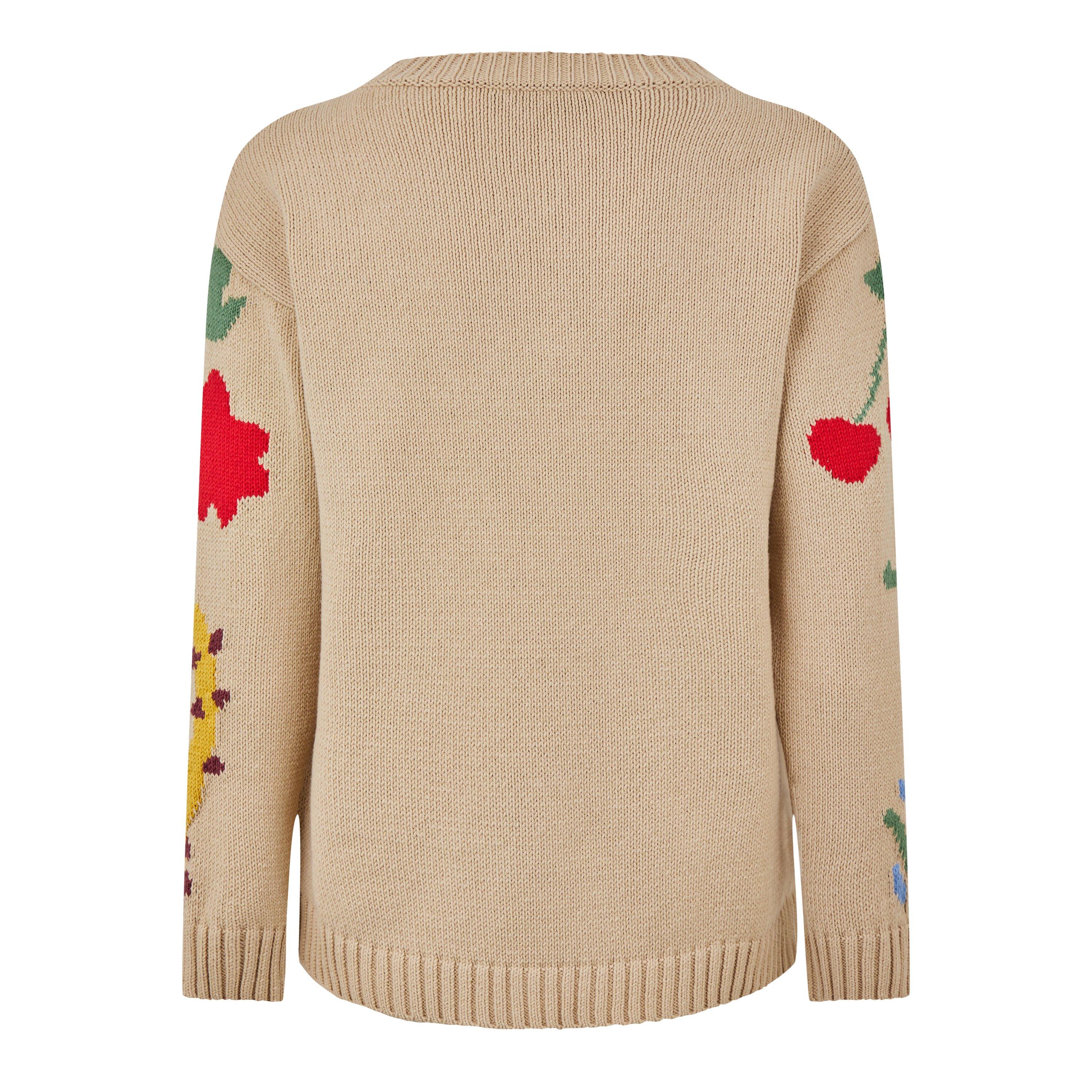 White 001 - Weekend Max Mara - Long Sleeved Inlay Sweater - 5