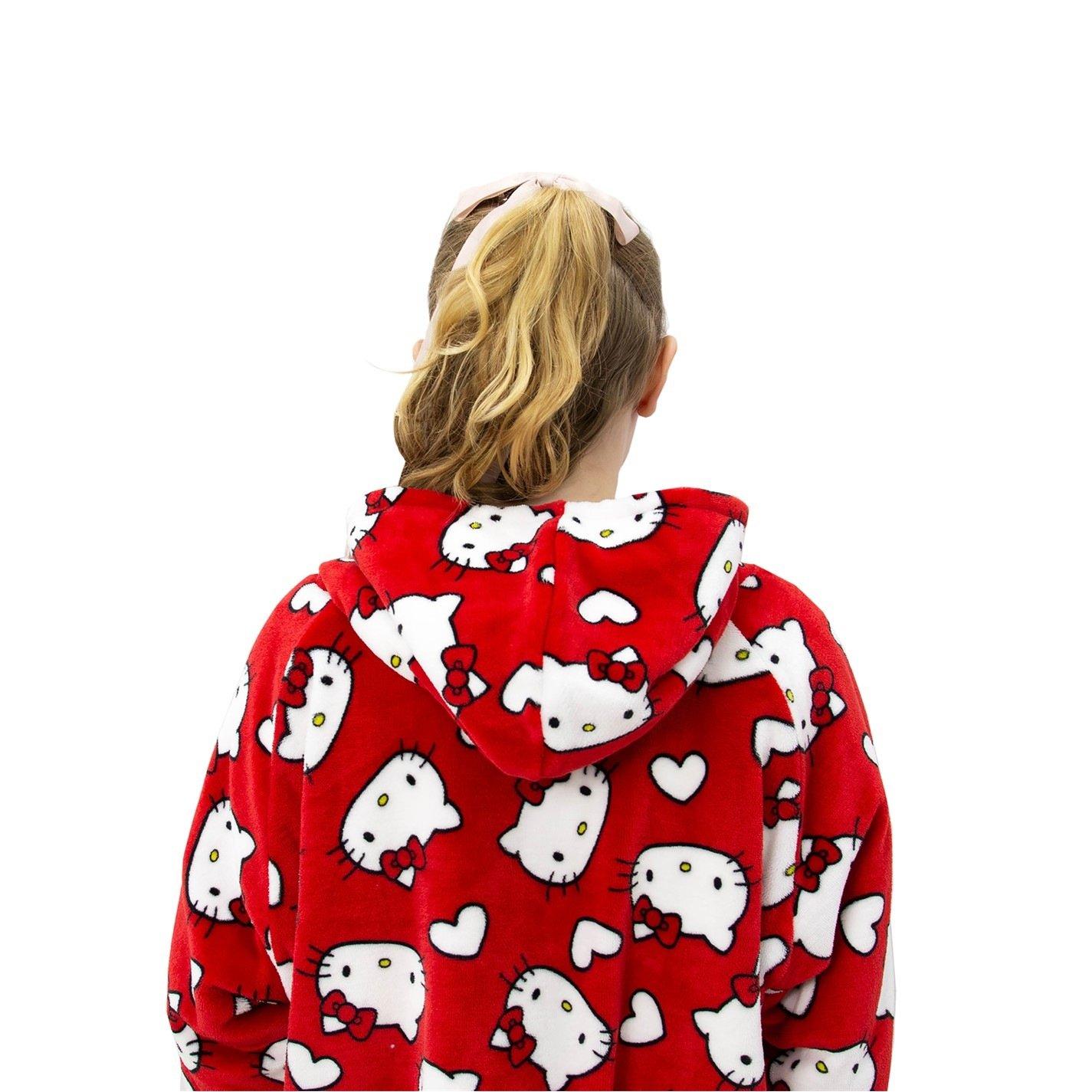 Hello Kitty - Hello Kitty - Kids' Lovehearts Fleece Fluffy Dressing Gown - 2