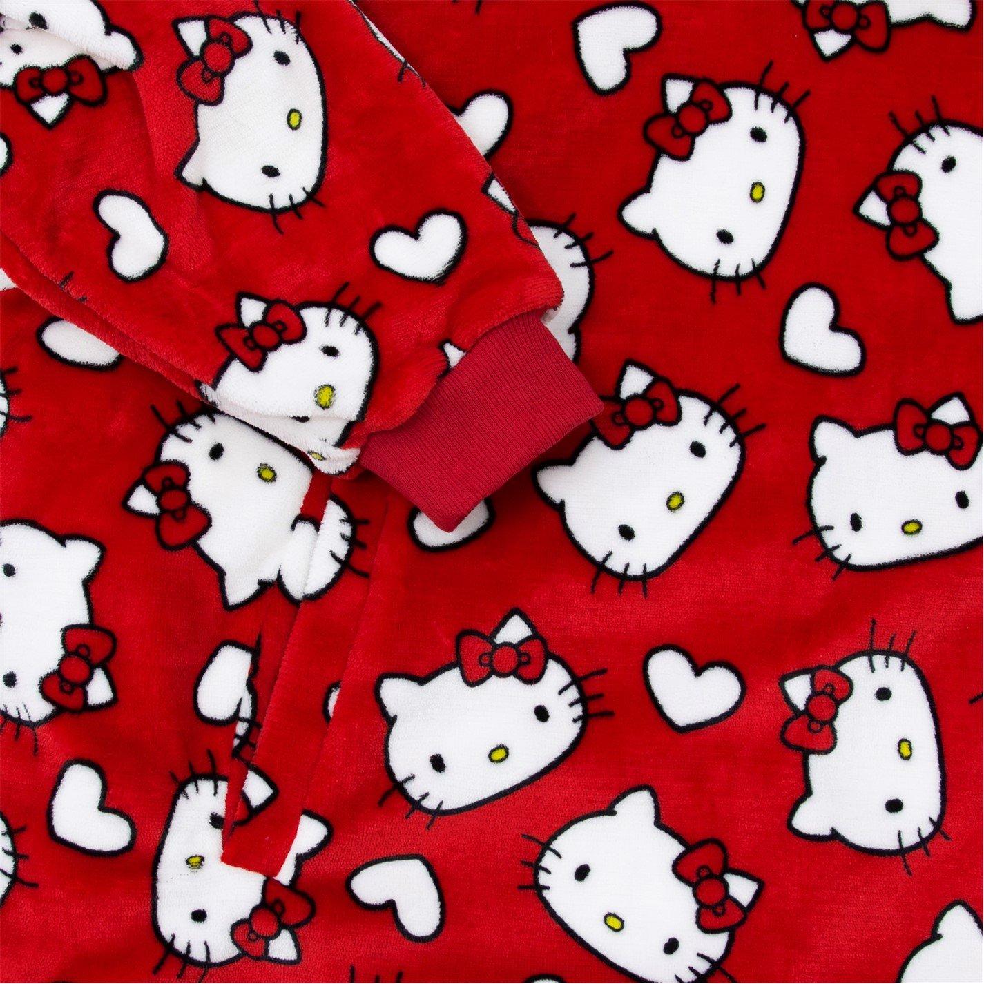 Hello Kitty - Hello Kitty - Kids' Lovehearts Fleece Fluffy Dressing Gown - 4