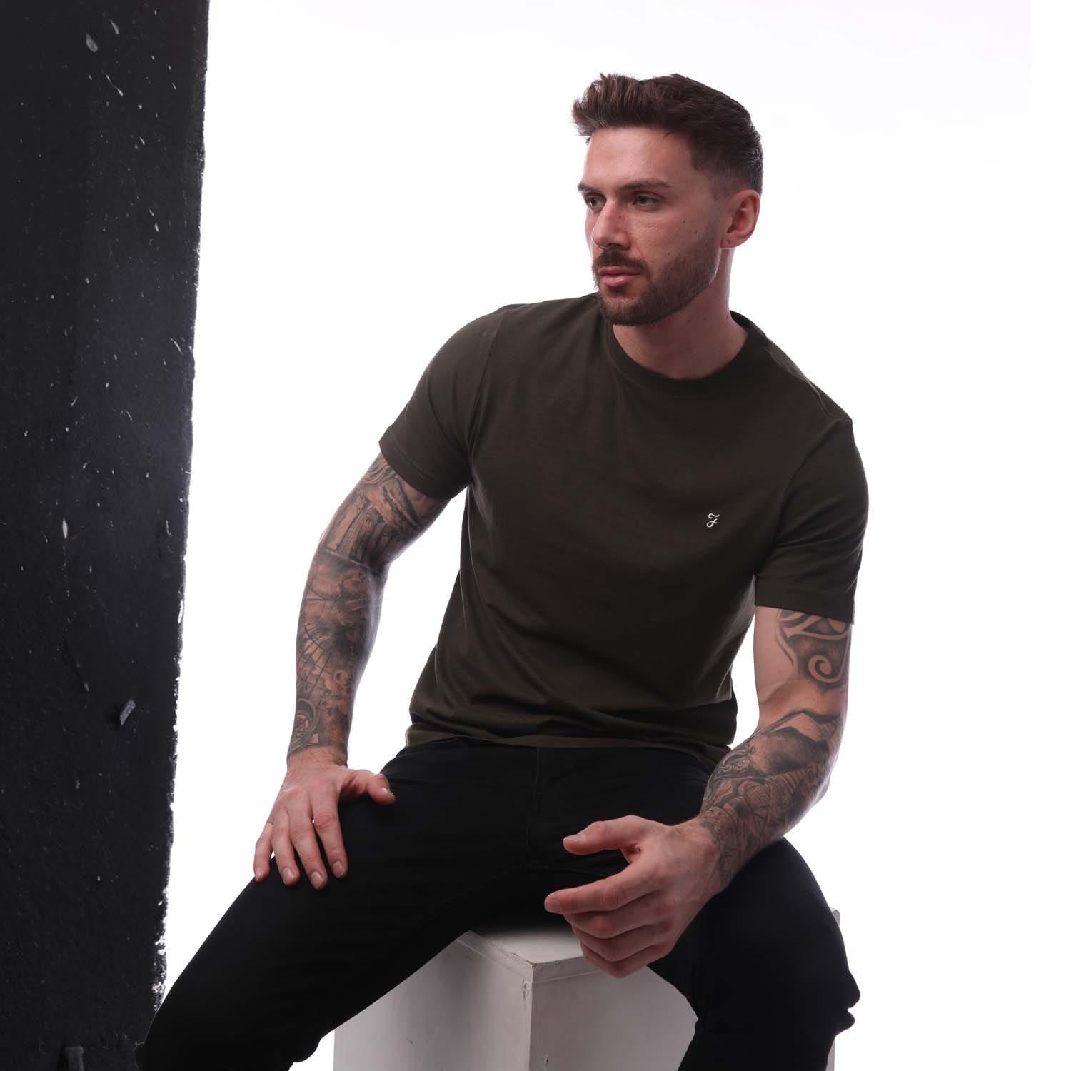 Olive - Farah - Dean Short Sleeve T-Shirt - 4