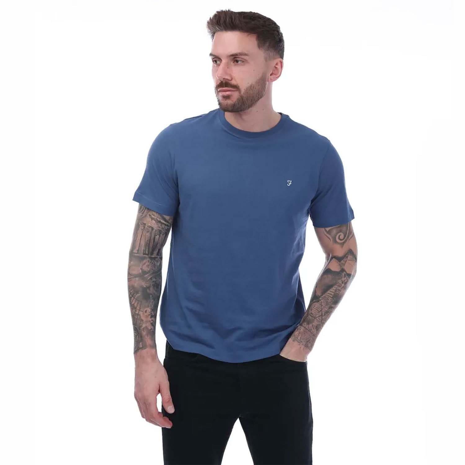 Blue - Farah - Dean Short Sleeve T-Shirt - 1