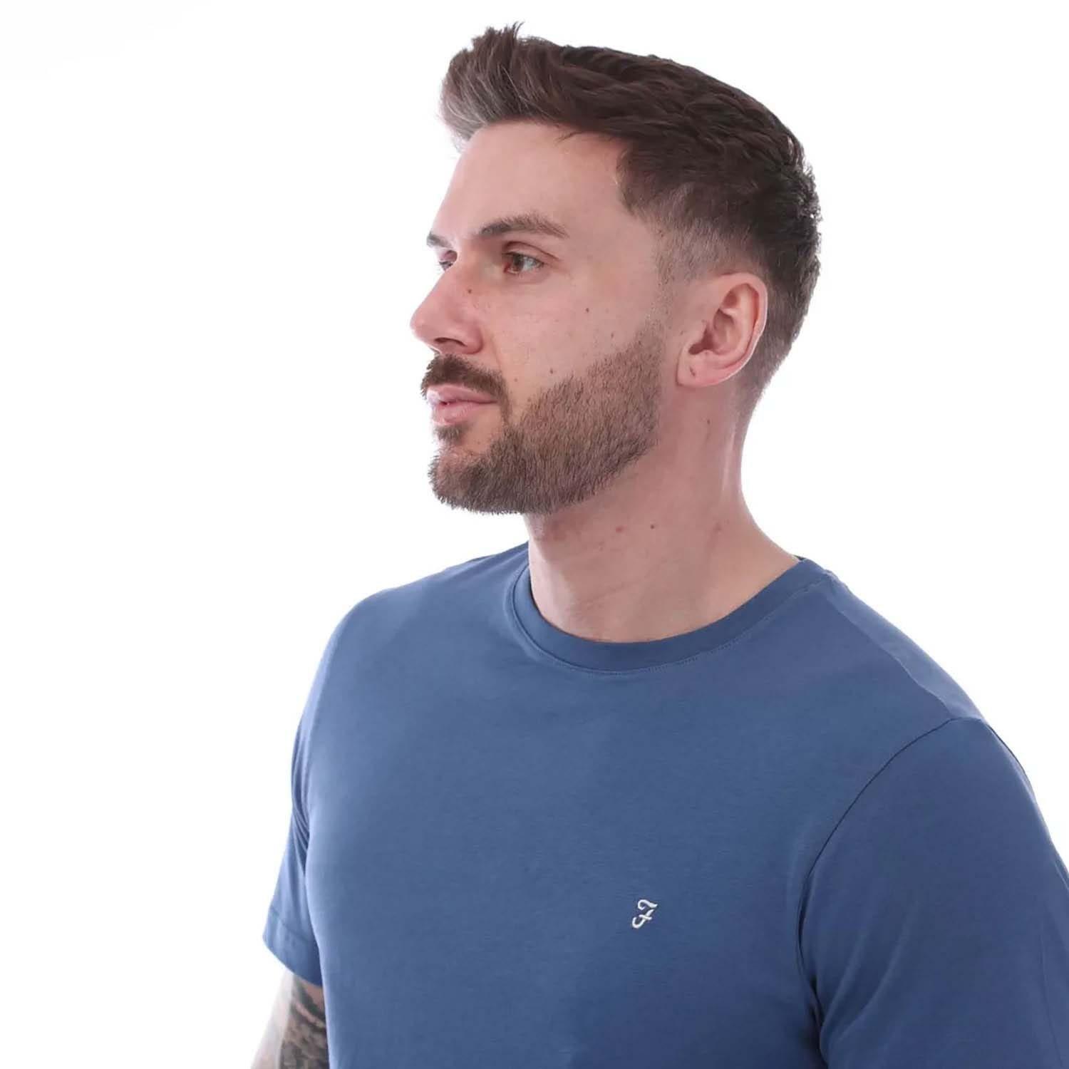 Blue - Farah - Dean Short Sleeve T-Shirt - 3
