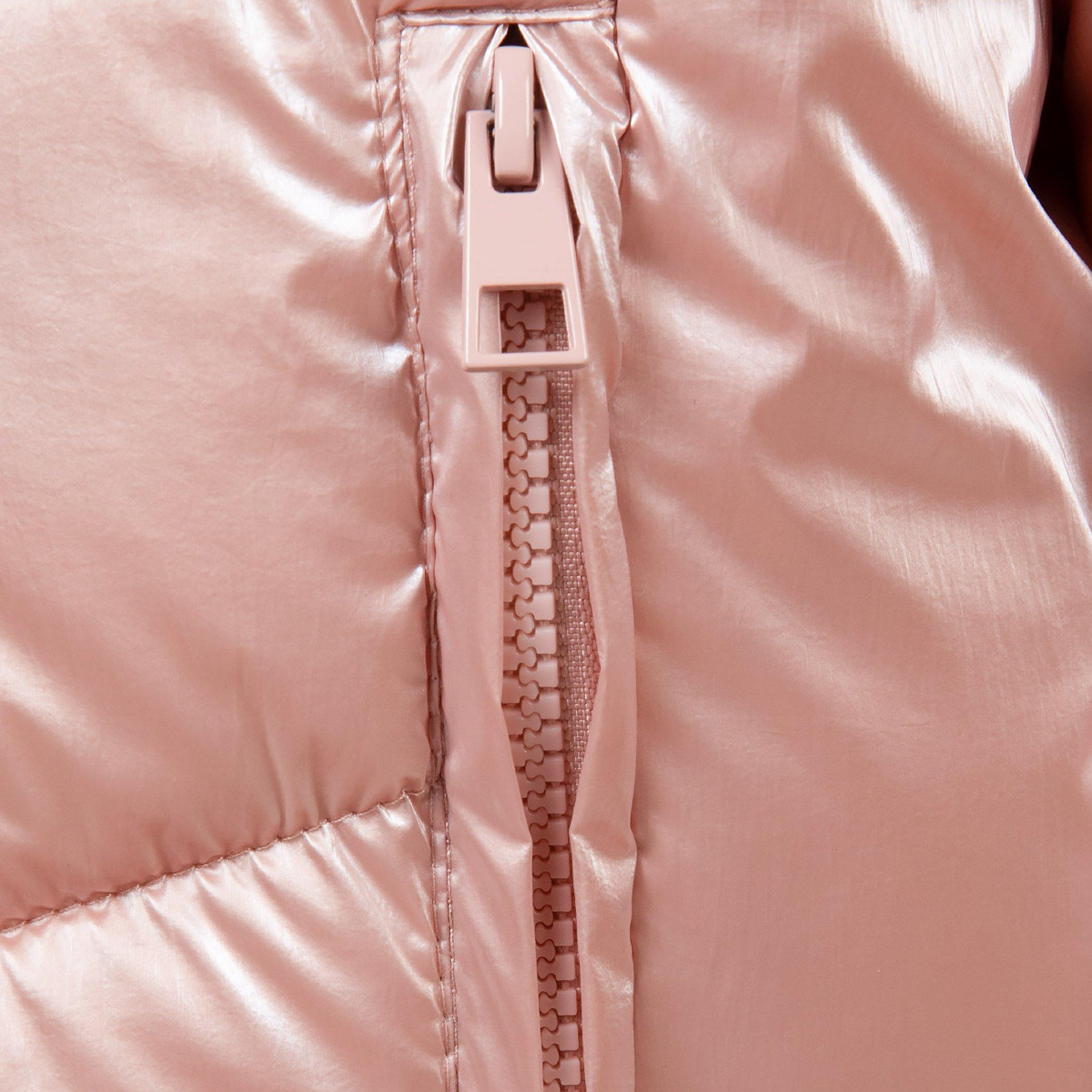 Pink - Minoti - Girls winter jacket with metallic finish and faux fur pink - 7