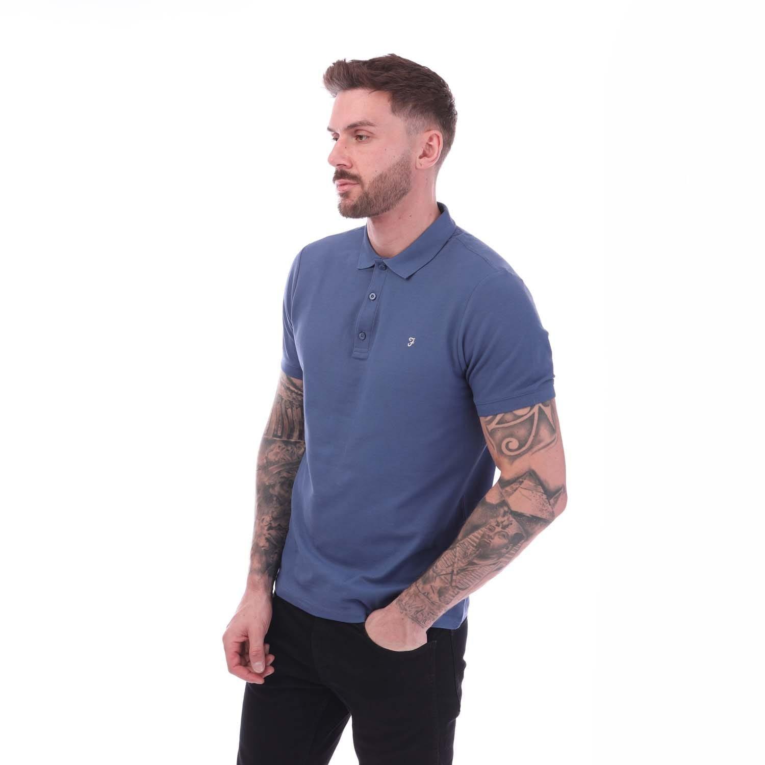 Blue - Farah - Hudson Polo Shirt - 2