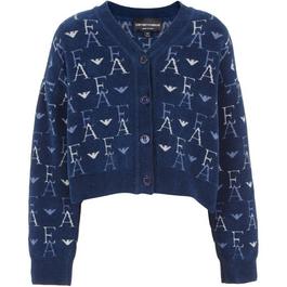 Emporio Armani Logo Knit Cardigan Juniors