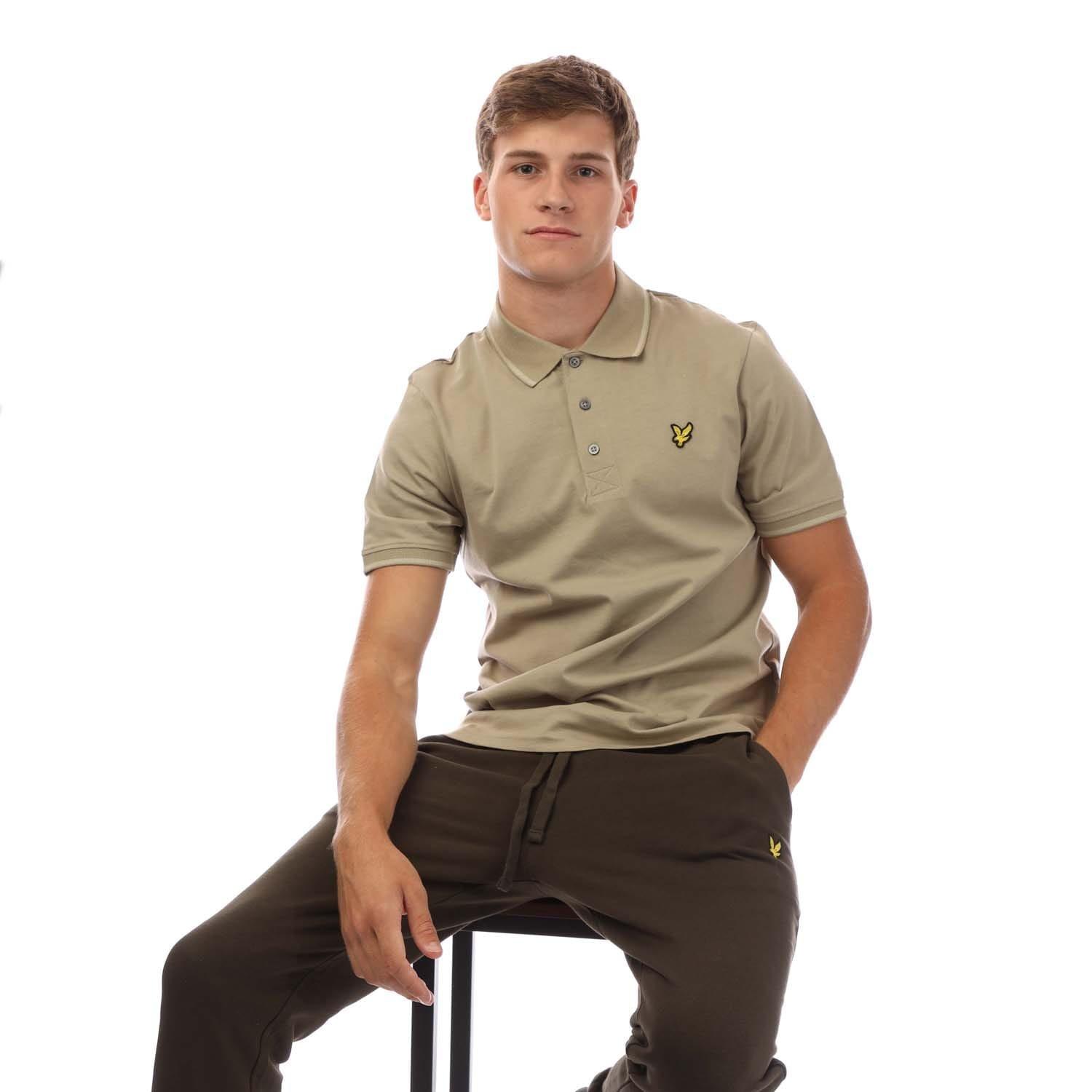 Beige - Lyle and Scott - Tonal Tipped Polo Shirt - 4