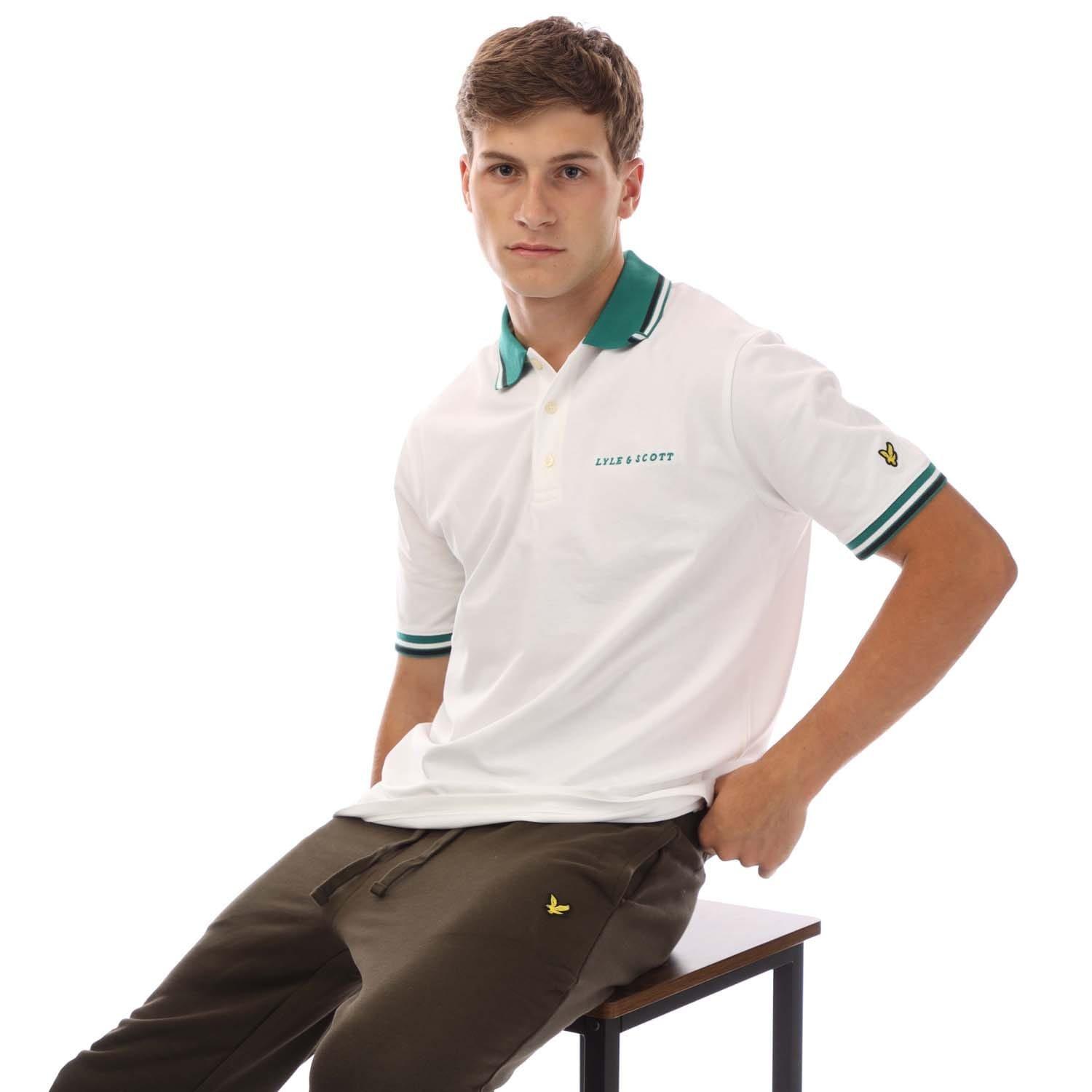 White - Lyle and Scott - Embroidered Tipped Polo Shirt - 4