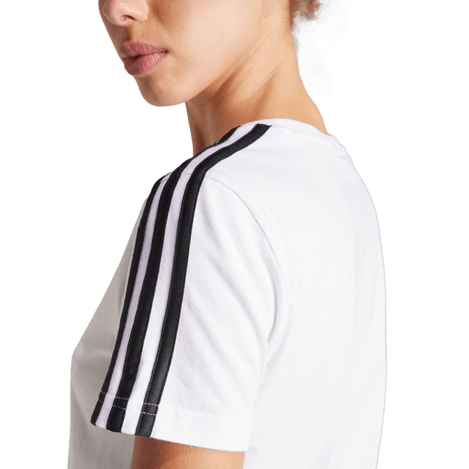 White - adidas - Essentials Slim 3-Stripes T-Shirt - 8