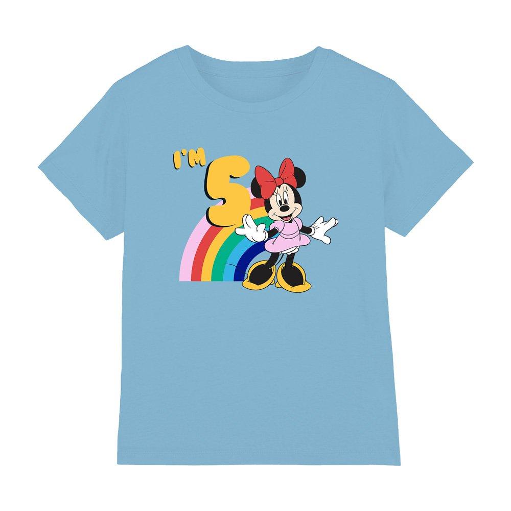 Light Blue - Disney - Minnie Mouse Rainbow 5th Birthday Shirt kids t-shi - 1
