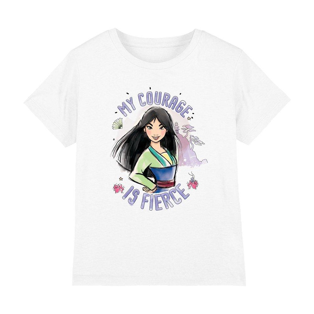 White - Disney - Mulan My Courage Is Fierce T-Shirt White - 1