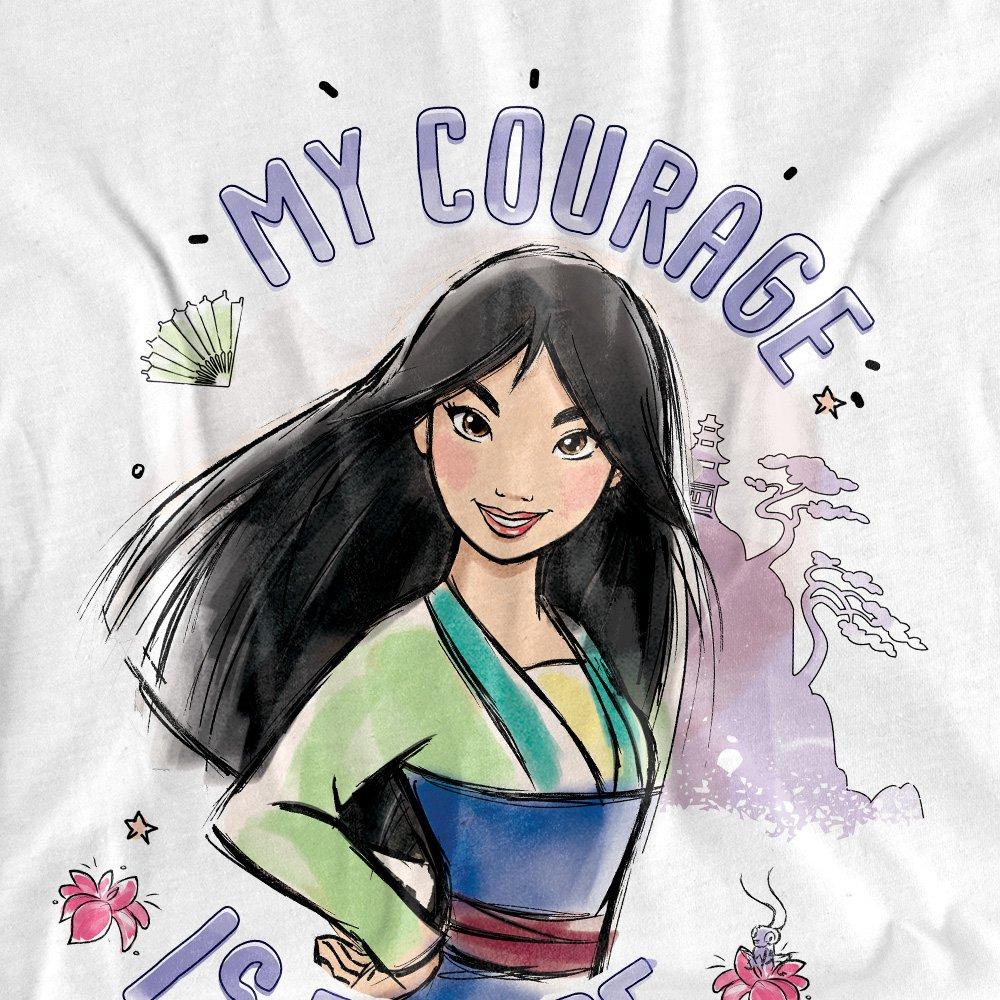 White - Disney - Mulan My Courage Is Fierce T-Shirt White - 2