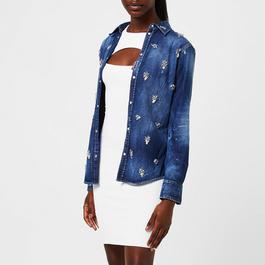 DSquared2 Crystal Embellished Denim Shirt