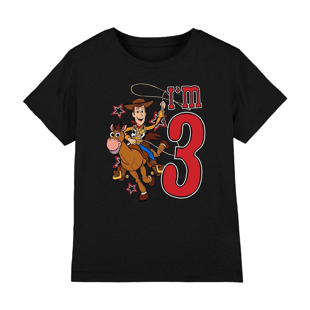Black - Toy Story - Toy Story Birthday Woody IM 3 Kids T-Shirt Black - 1
