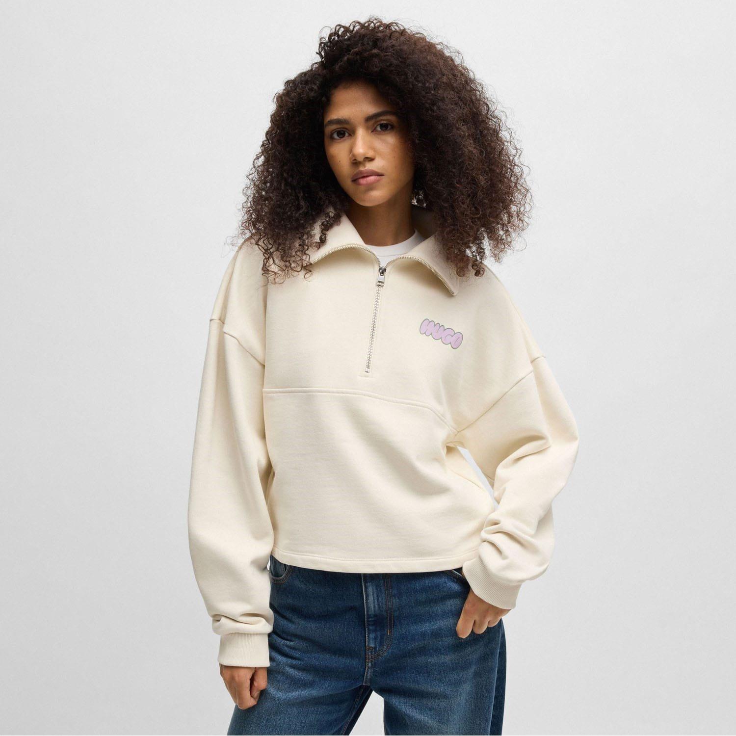 White - Hugo - Dahanna_B Seasonal Logo Sweatshirt - 1