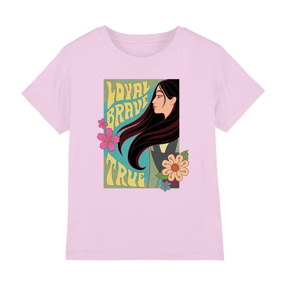Disney Mulan Loyal Brave True Profile Kids T-Shirt Pink