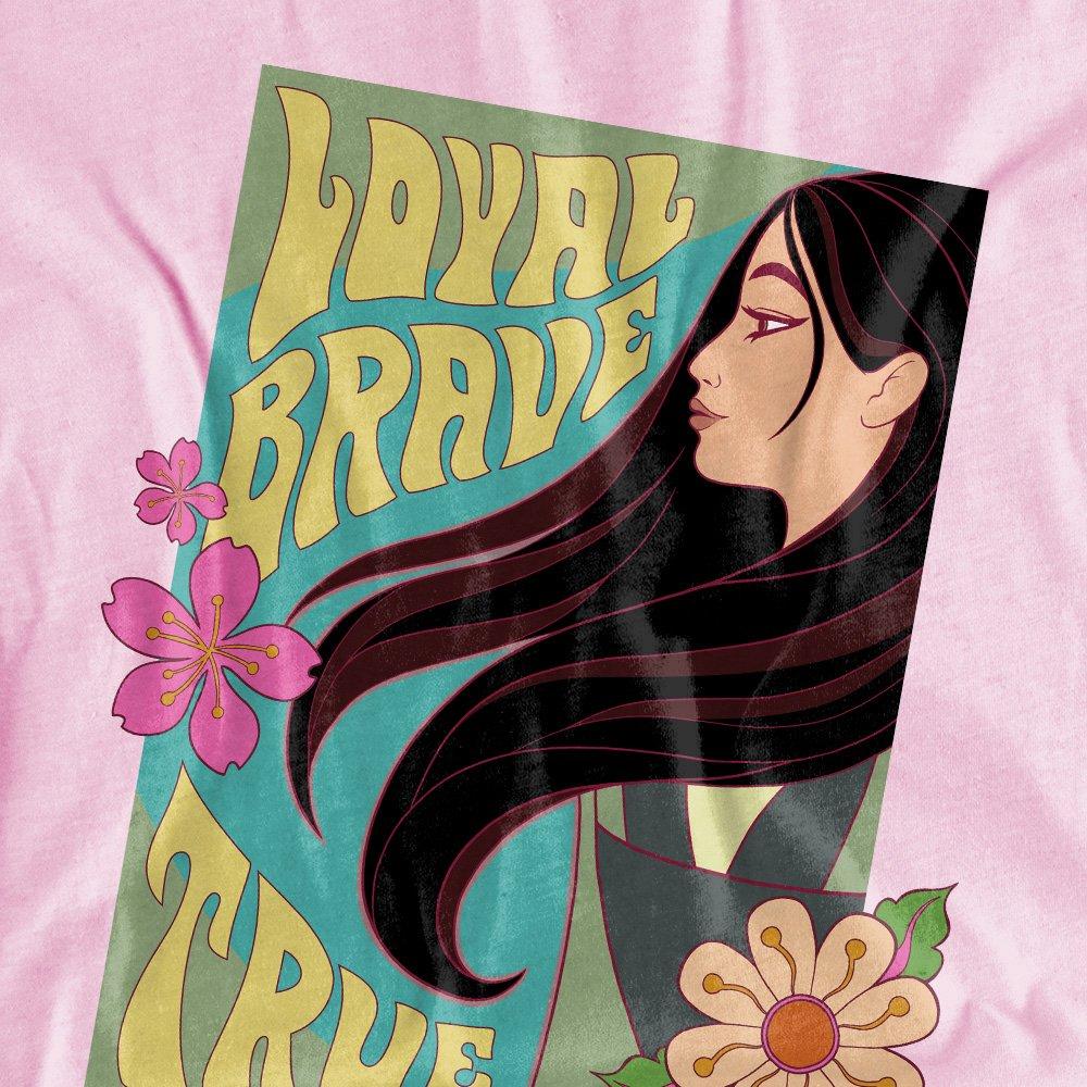 Pink - Disney - Mulan Loyal Brave True Profile Kids T-Shirt Pink - 2