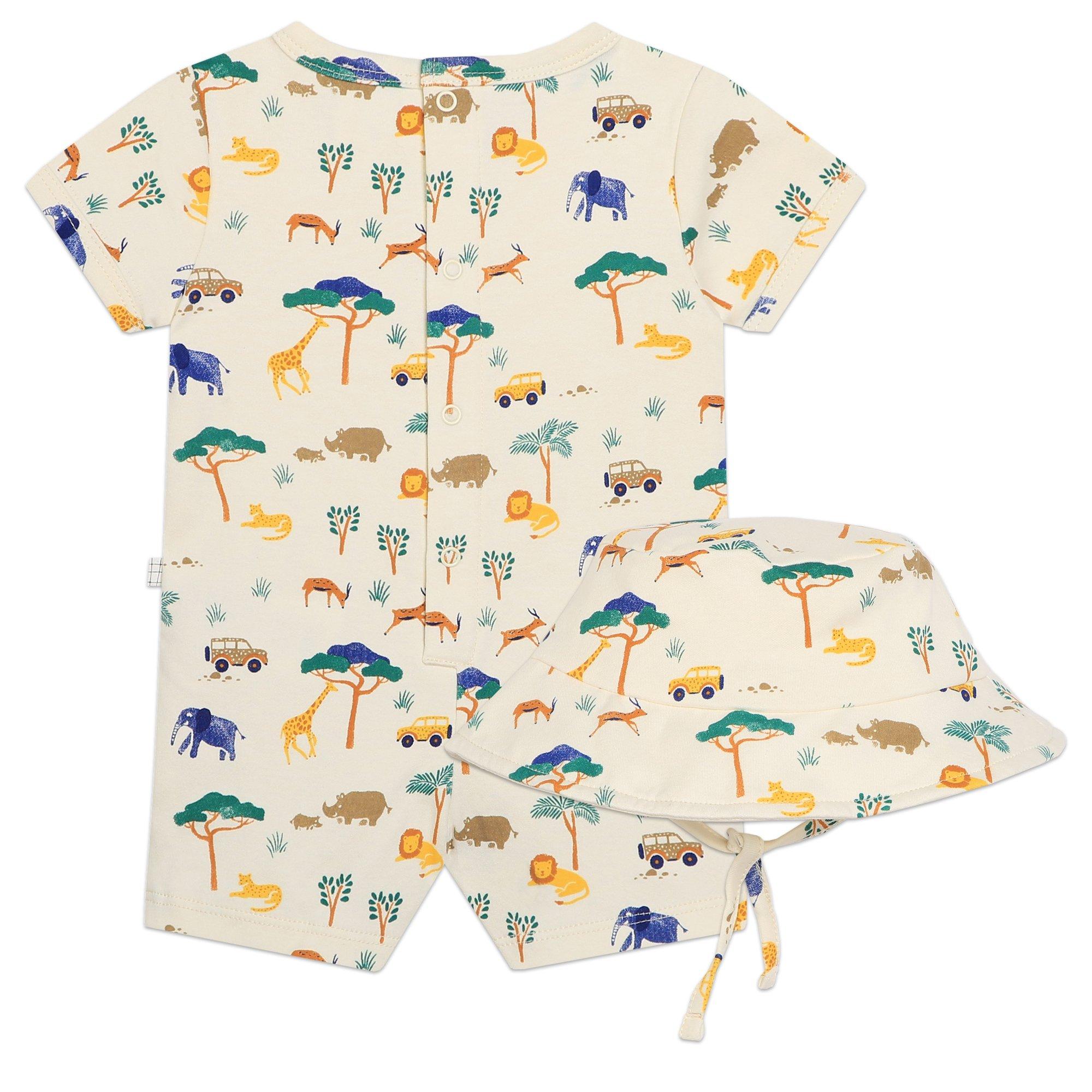 Yellow 519 - Carrement Beau - Kids' All-in-One Suit and Hat Set - 2