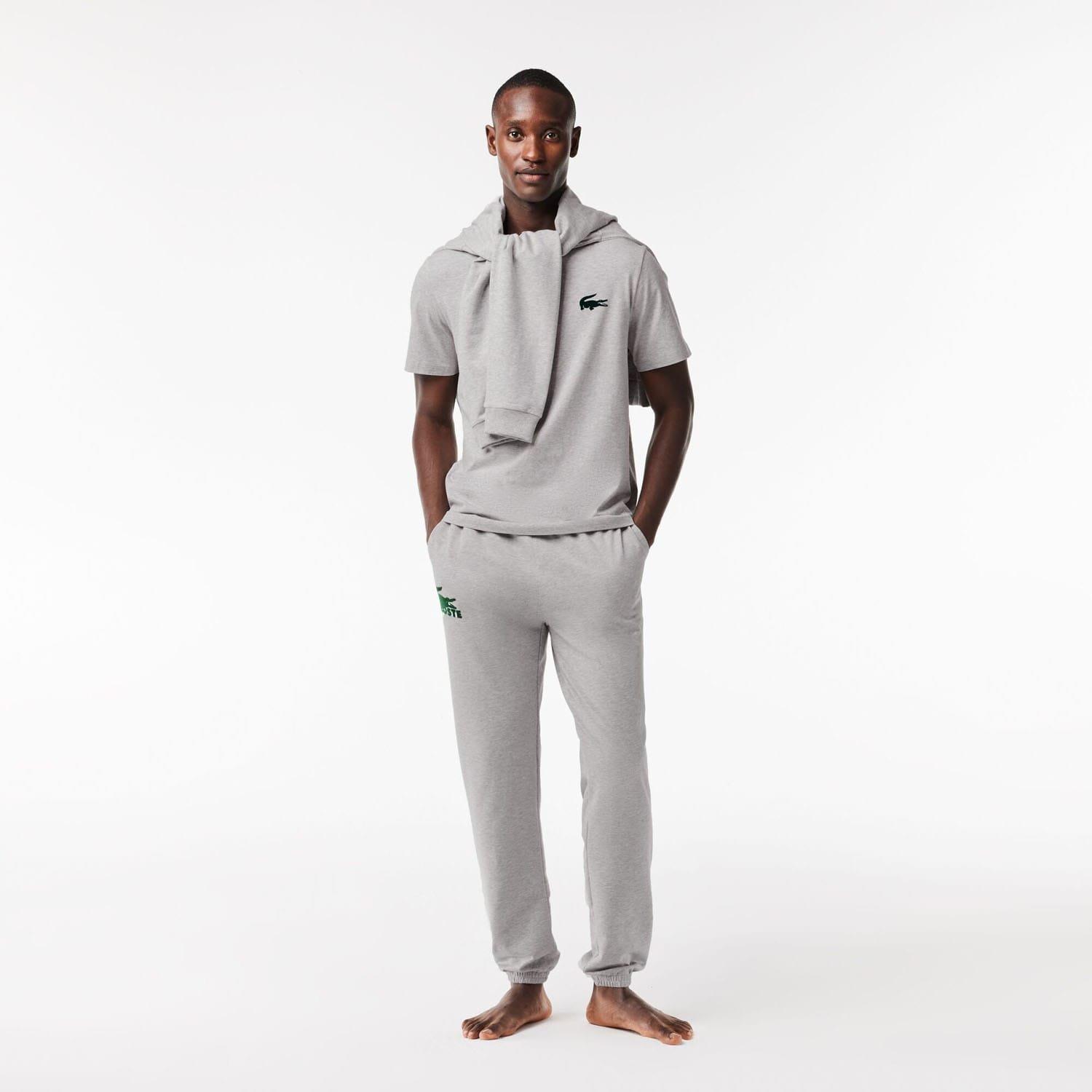Grey - Lacoste - Cotton Loungewear T-Shirt - 3