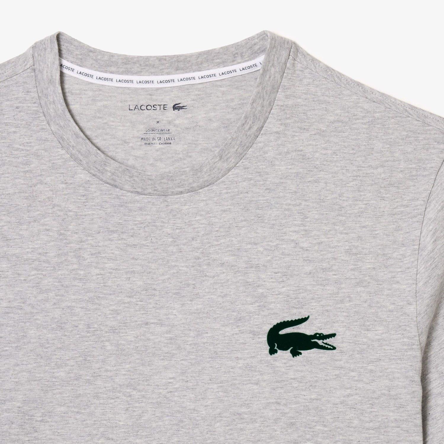 Grey - Lacoste - Cotton Loungewear T-Shirt - 5