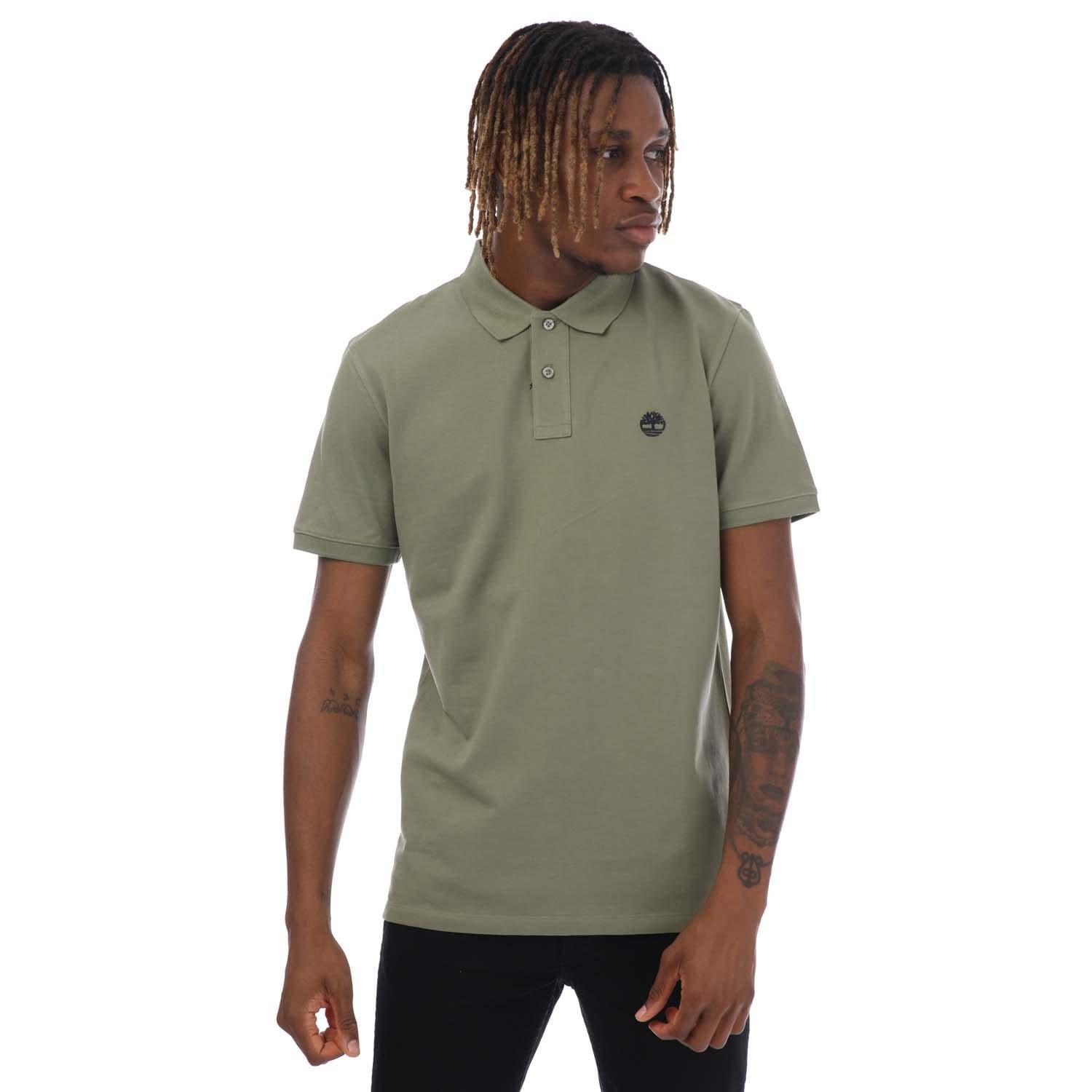 Khaki - Timberland - Millers River Pique Polo Shirt - 3
