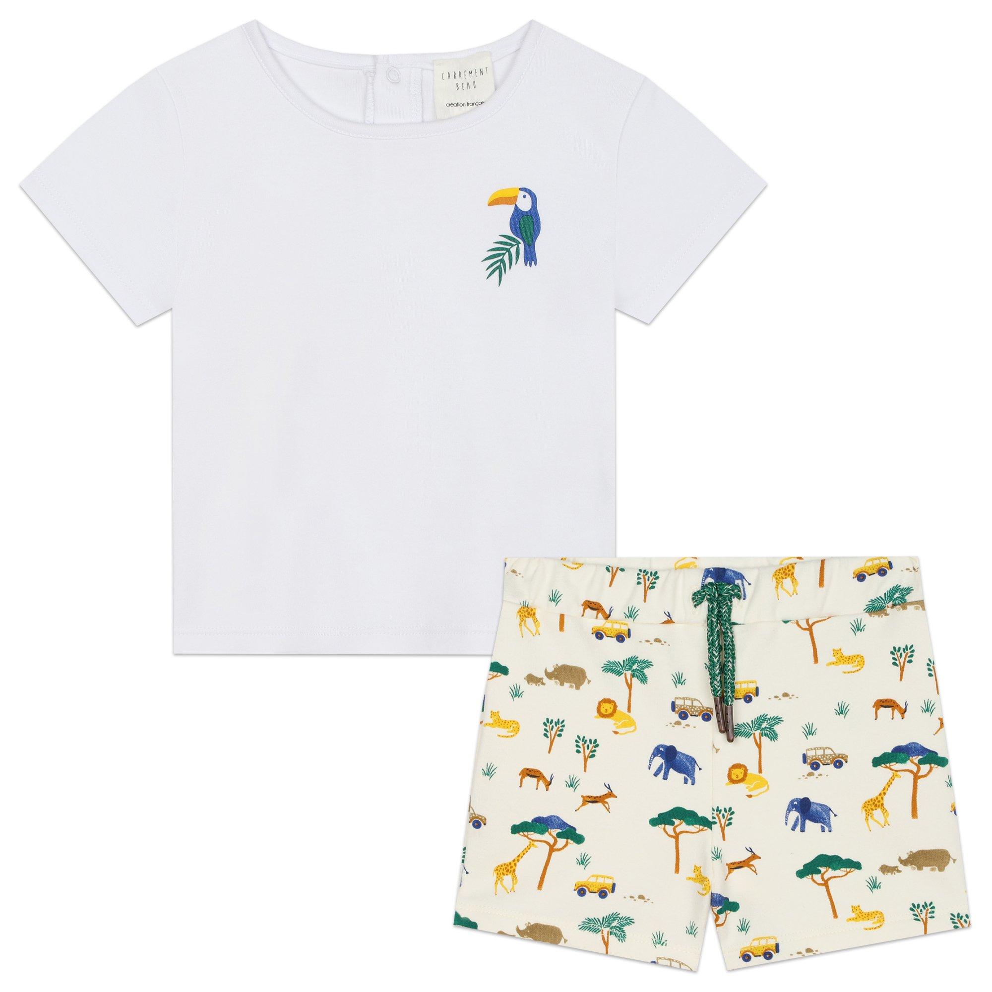 Wht/Off Wht N01 - Carrement Beau - Kids' T-Shirt and Shorts Set - 1